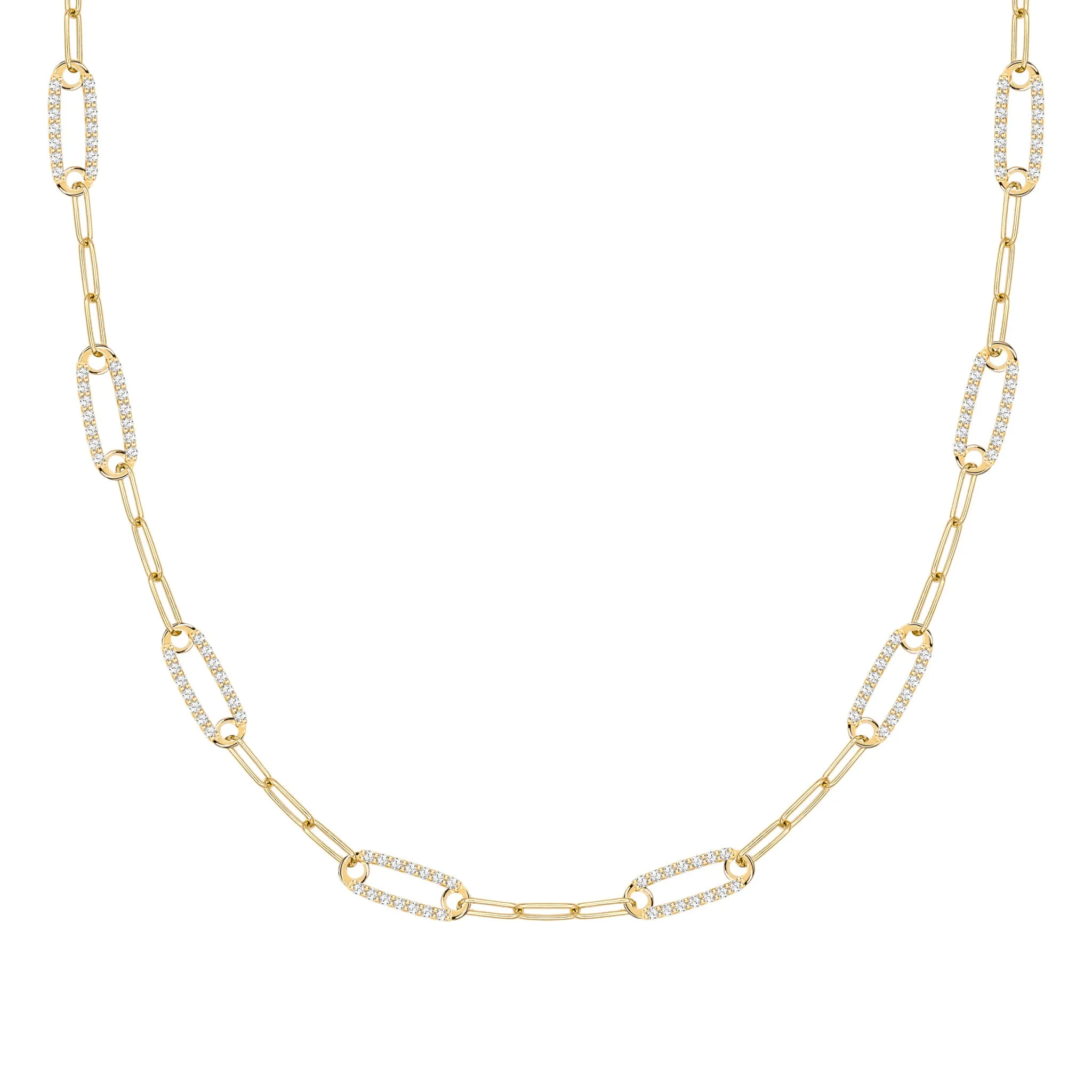 Adelaide 8 Pavé Birthstone Link Necklace in 14k Gold sold by Haverhill