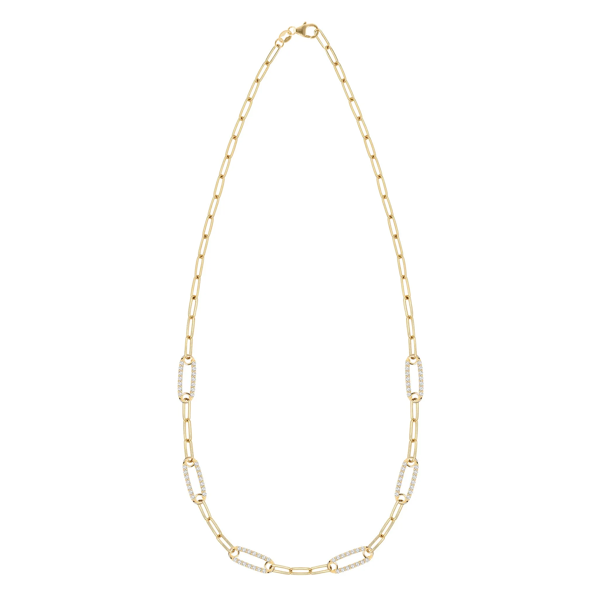 Adelaide 6 Pavé Birthstone Link Necklace in 14k Gold sold by Haverhill product image thumbnail 5