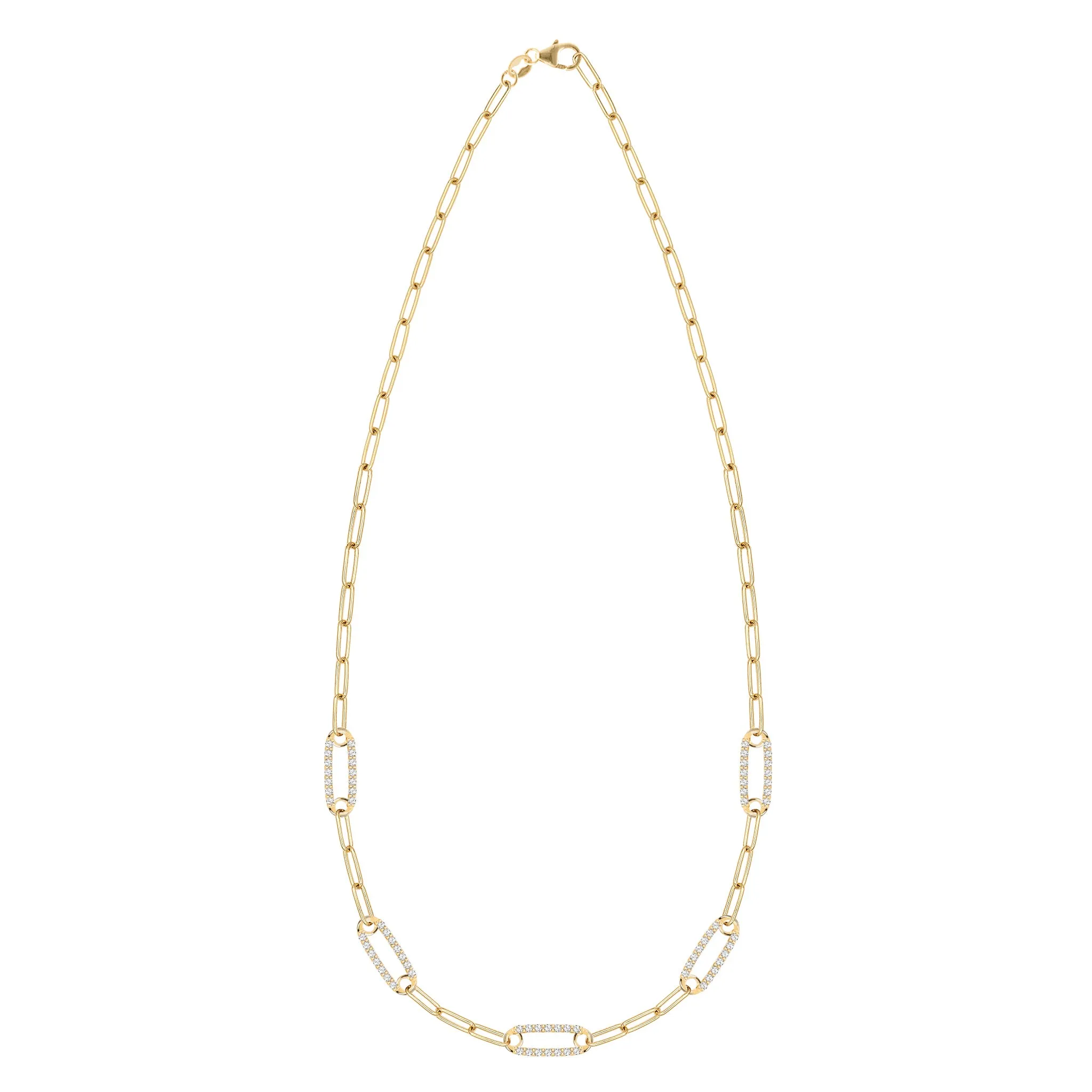 Adelaide 5 Pavé Birthstone Link Necklace in 14k Gold sold by Haverhill product image thumbnail 5