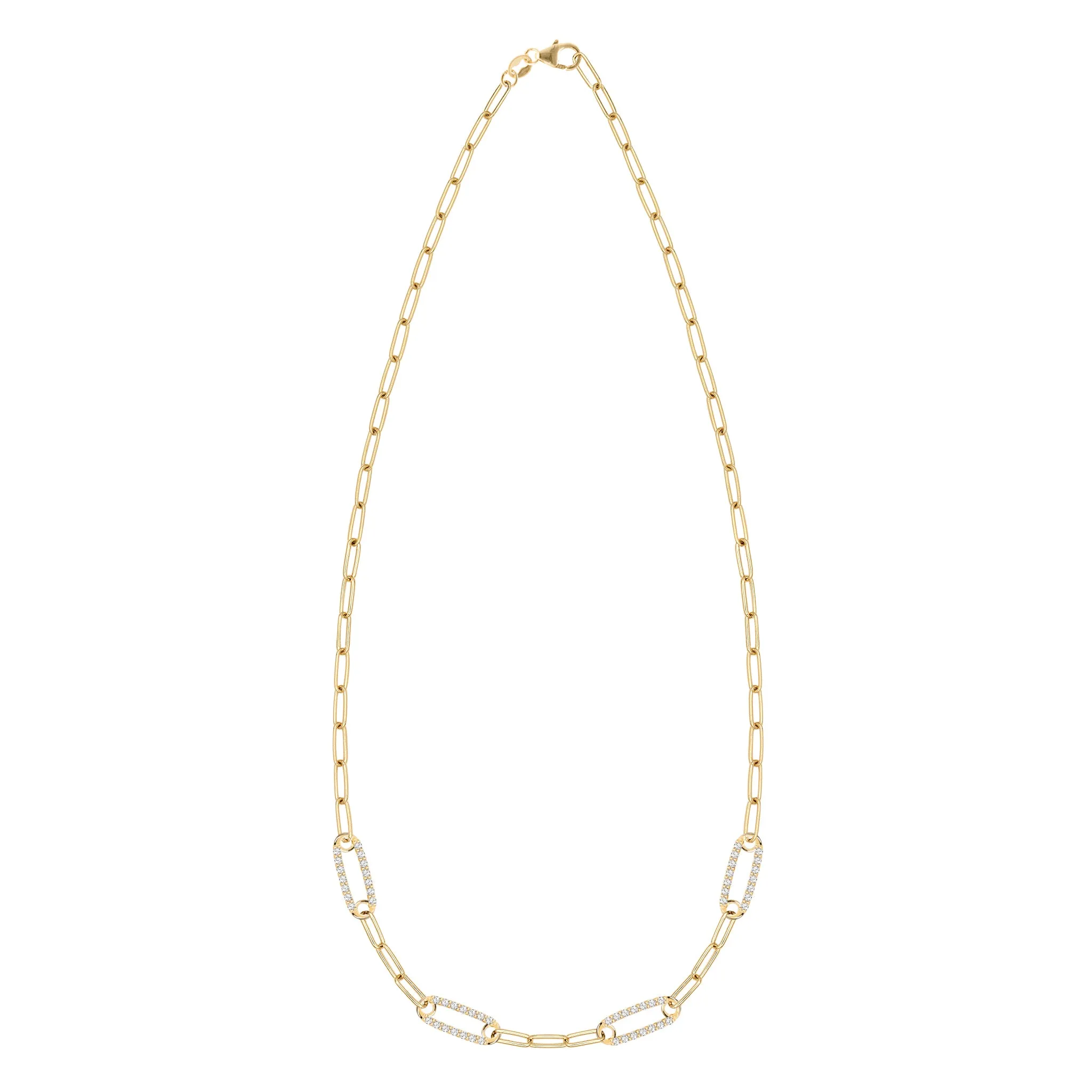 Adelaide 4 Pavé Birthstone Link Necklace in 14k Gold sold by Haverhill product image thumbnail 3