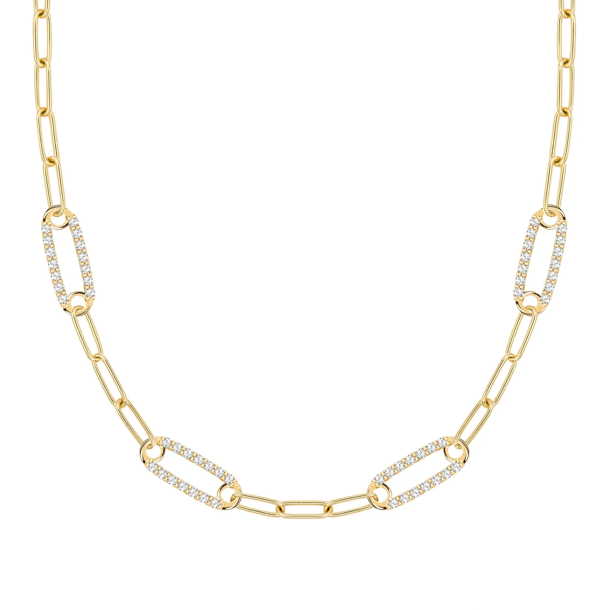 Adelaide 4 Pavé Birthstone Link Necklace in 14k Gold sold by Haverhill