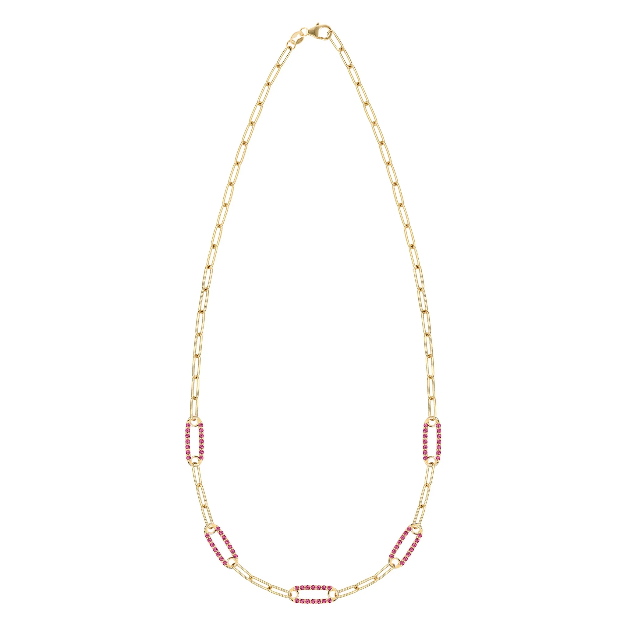 Adelaide 5 Pavé Ruby Link Necklace in 14k Gold (July) sold by Haverhill product image thumbnail 5