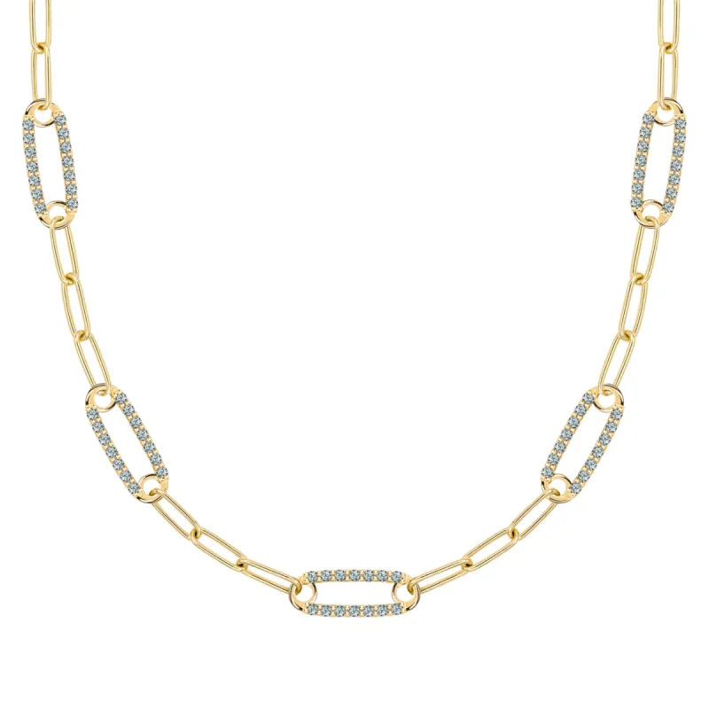 Adelaide 5 Pavé Alexandrite Link Necklace in 14k Gold (June) sold by Haverhill