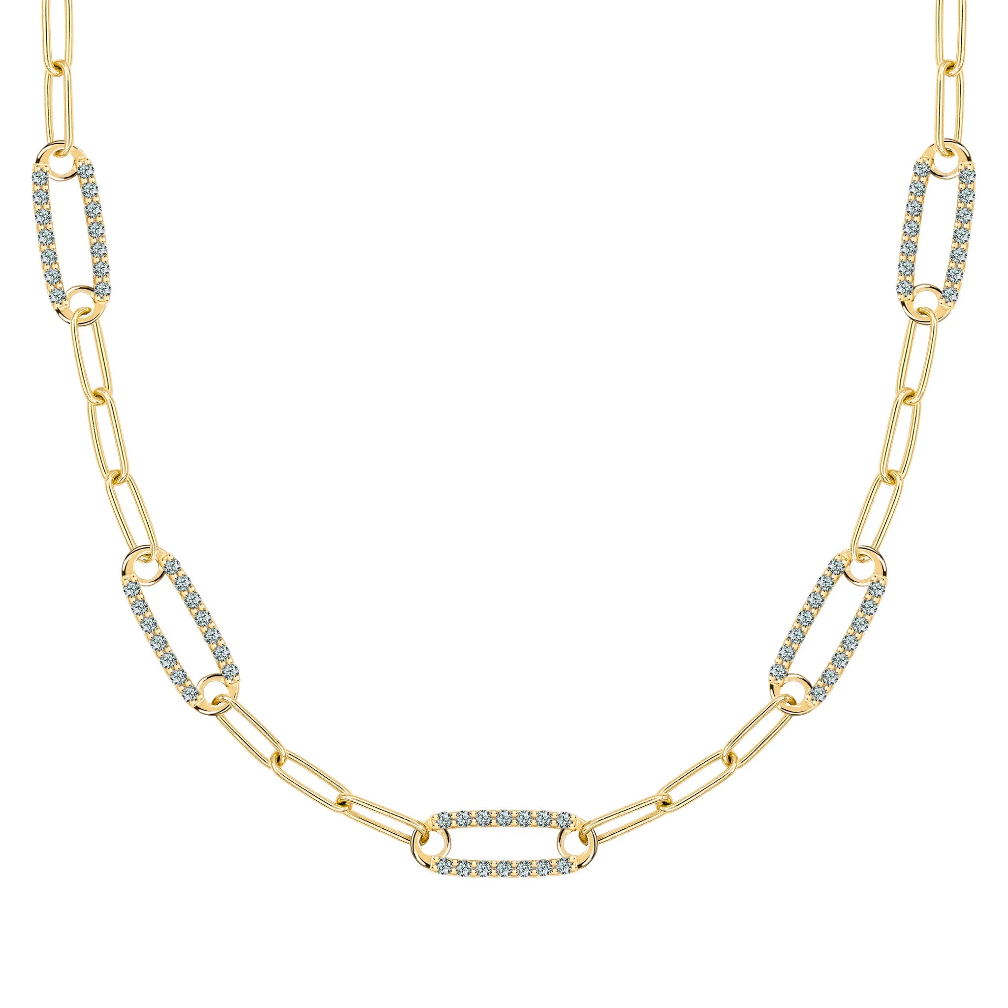 Adelaide 5 Pavé Alexandrite Link Necklace in 14k Gold (June) sold by Haverhill