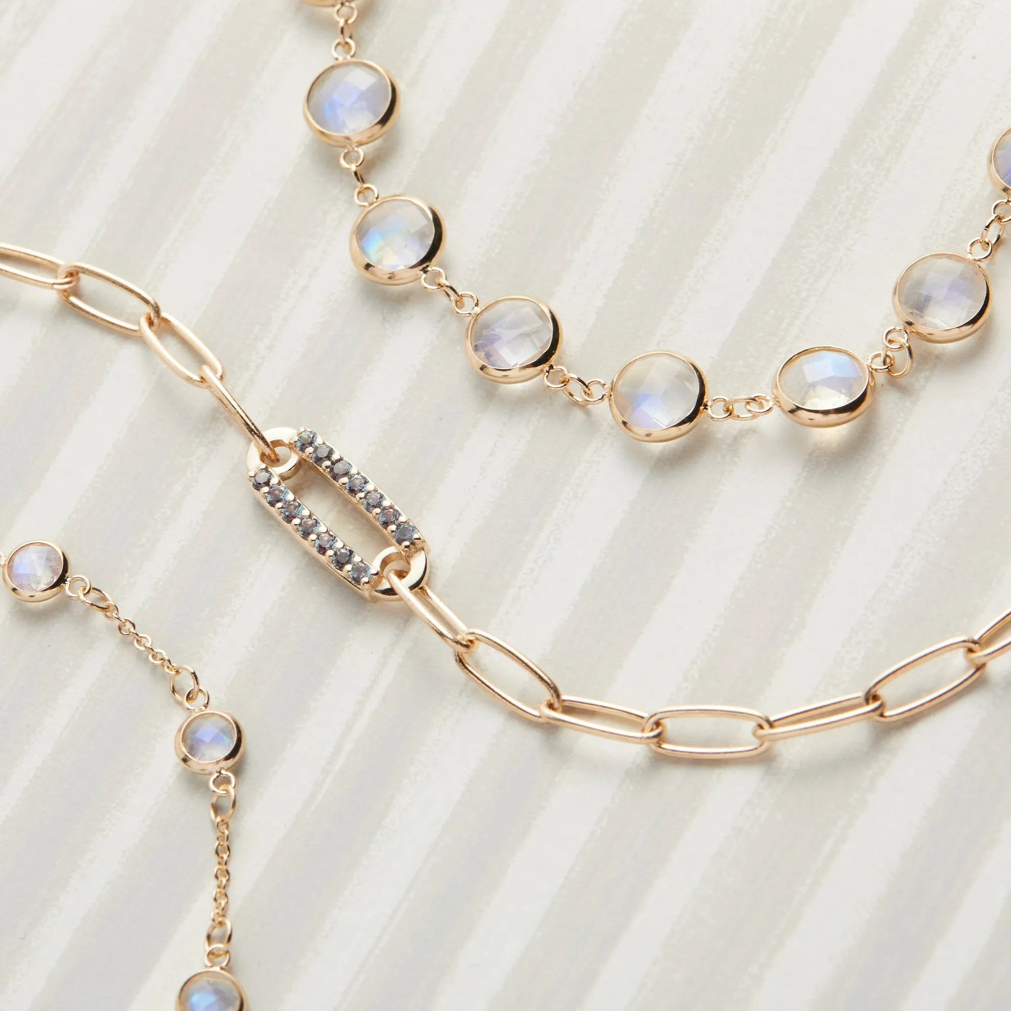 Adelaide 1 Pavé Alexandrite Link Necklace in 14k Gold (June) sold by Haverhill product image thumbnail 3