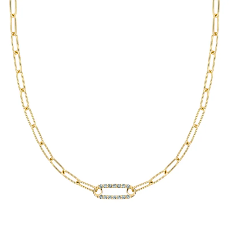 Adelaide 1 Pavé Alexandrite Link Necklace in 14k Gold (June) sold by Haverhill