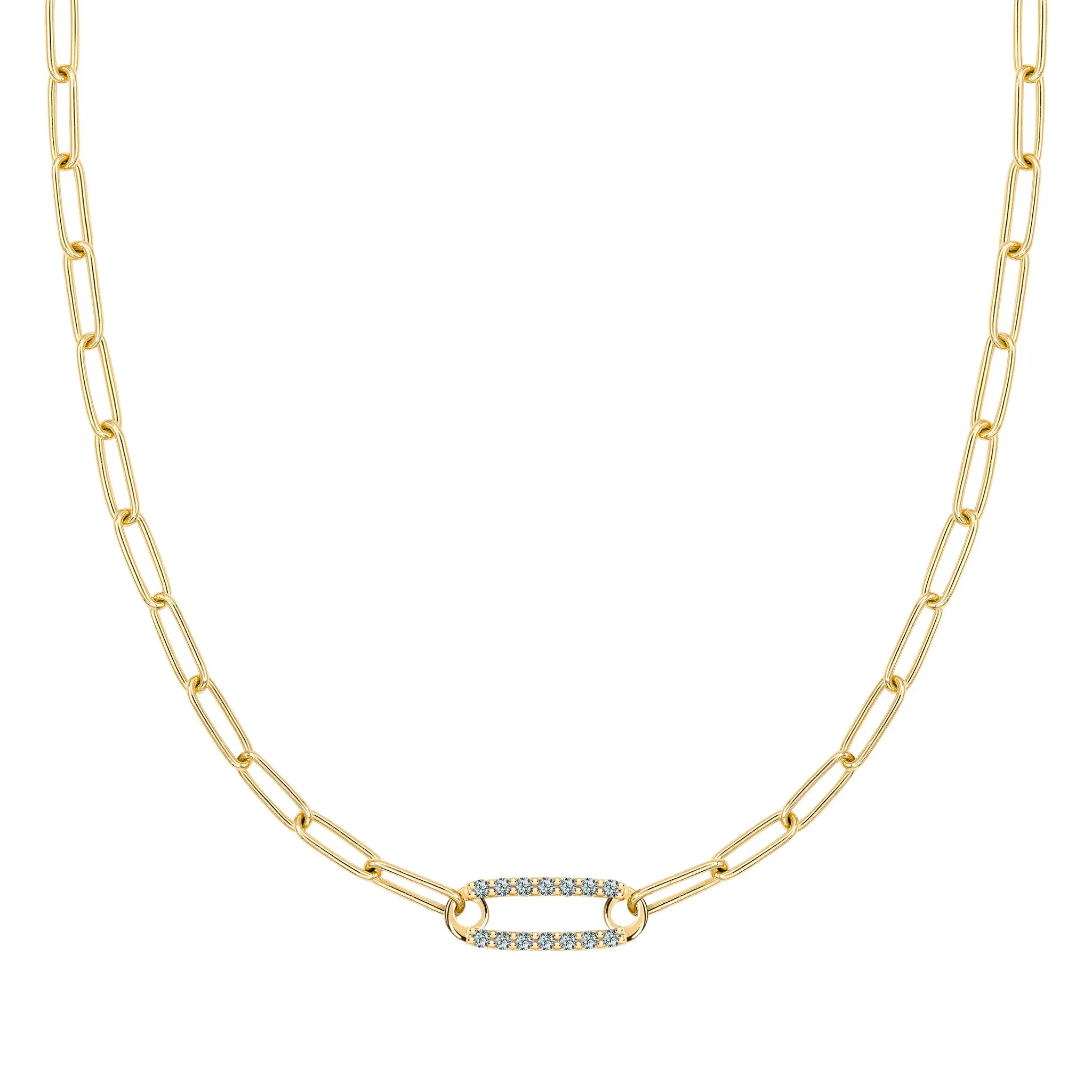 Adelaide 1 Pavé Alexandrite Link Necklace in 14k Gold (June) sold by Haverhill