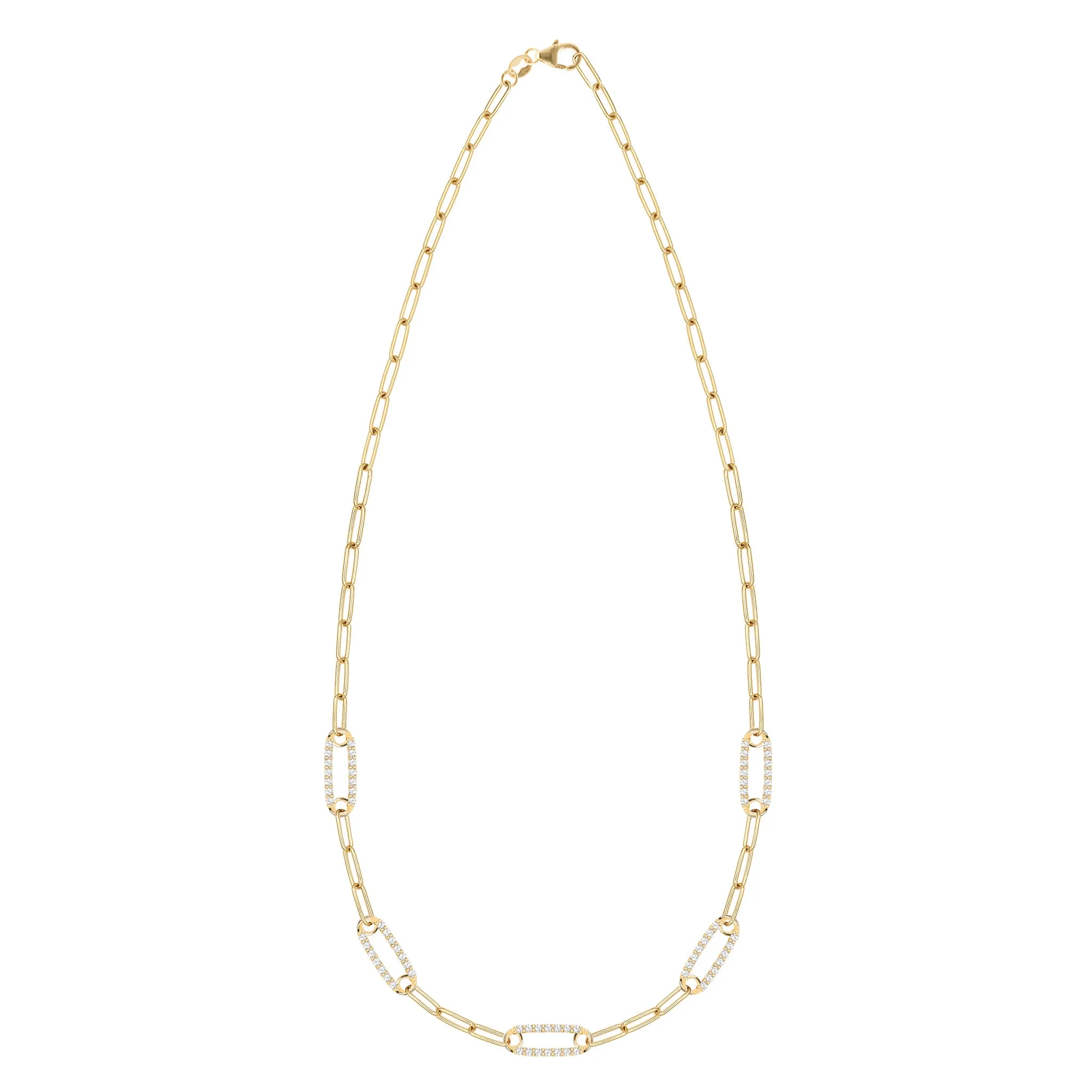Adelaide 5 Pavé Diamond Link Necklace in 14k Gold (April) sold by Haverhill product image thumbnail 5