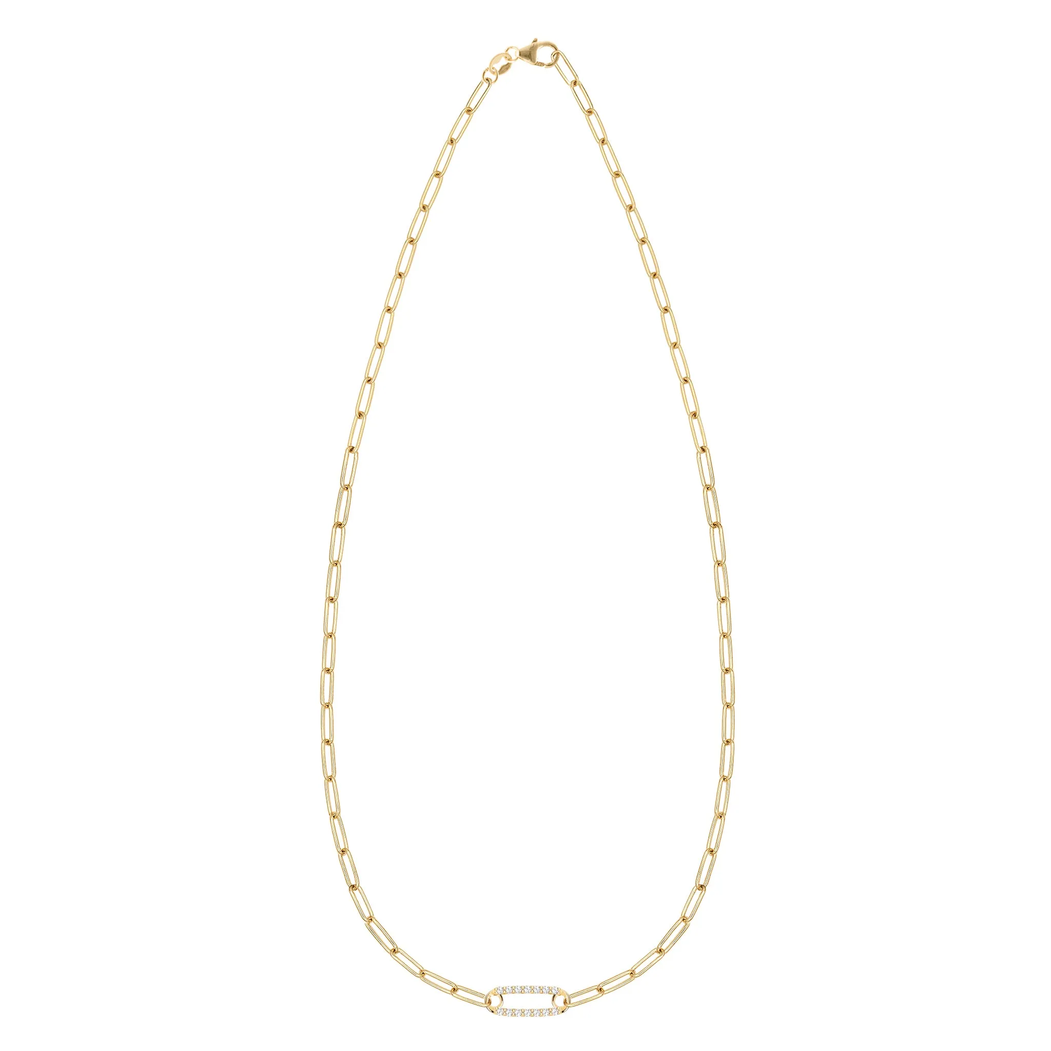 Adelaide 1 Pavé Diamond Link Necklace in 14k Gold (April) sold by Haverhill product image thumbnail 4