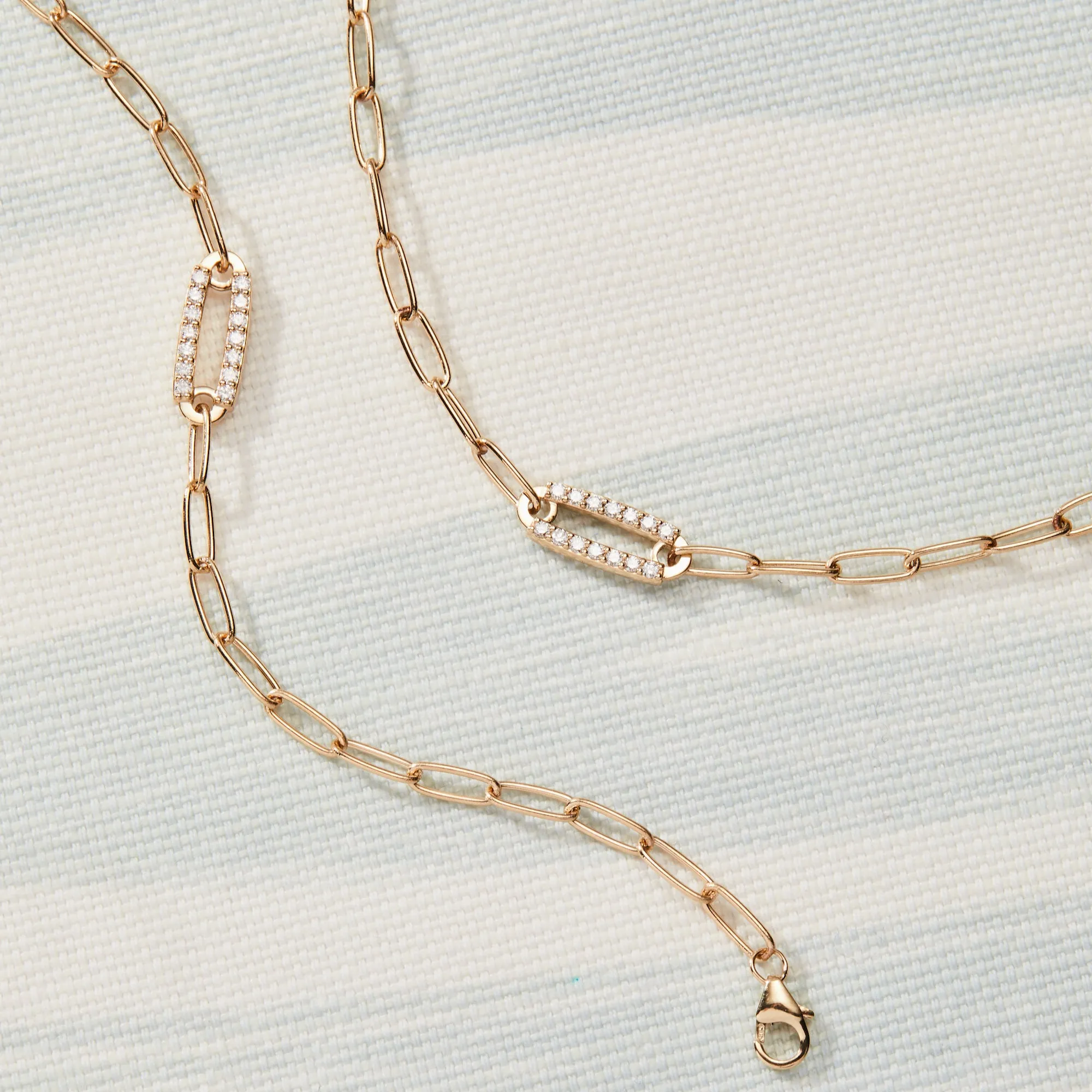 Adelaide 1 Pavé Diamond Link Necklace in 14k Gold (April) sold by Haverhill product image thumbnail 3