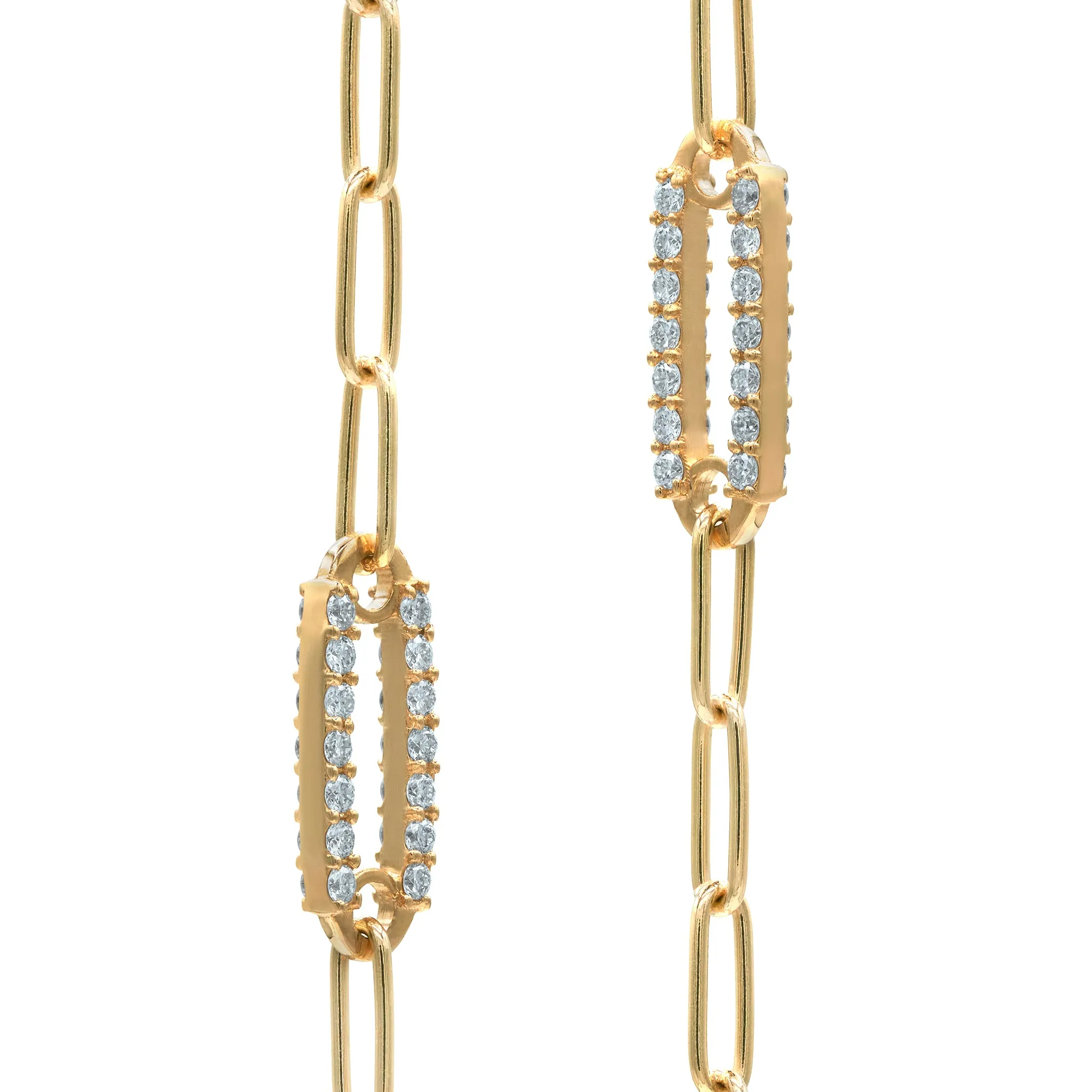 Adelaide 1 Pavé Aquamarine Link Necklace in 14k Gold (March) sold by Haverhill product image thumbnail 4