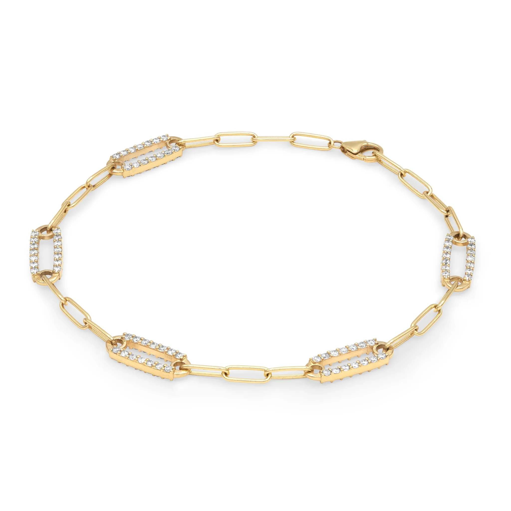 Adelaide 5 Pavé White Topaz Link Bracelet in 14k Gold (April) sold by Haverhill product image thumbnail 5