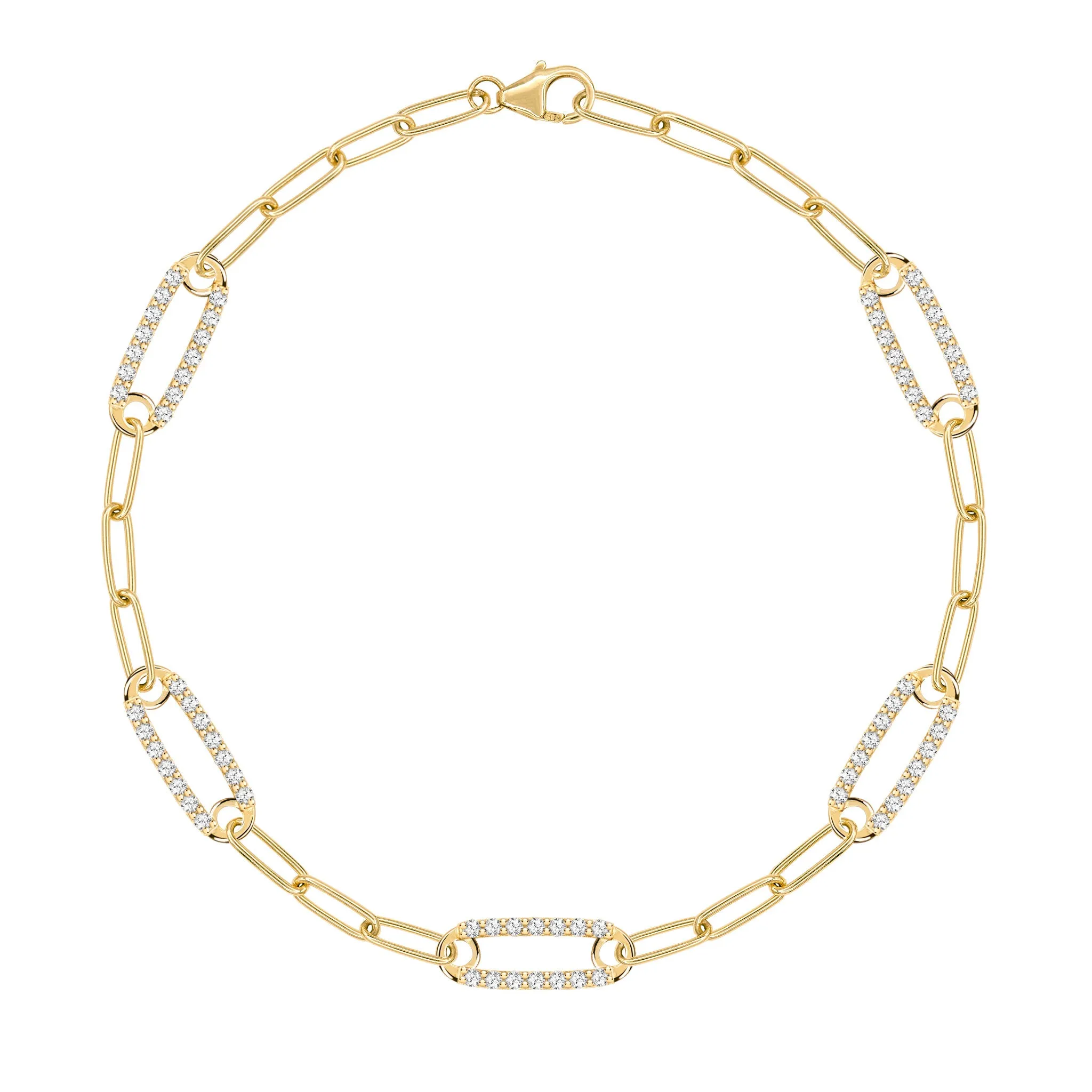 Adelaide 5 Pavé White Topaz Link Bracelet in 14k Gold (April) sold by Haverhill