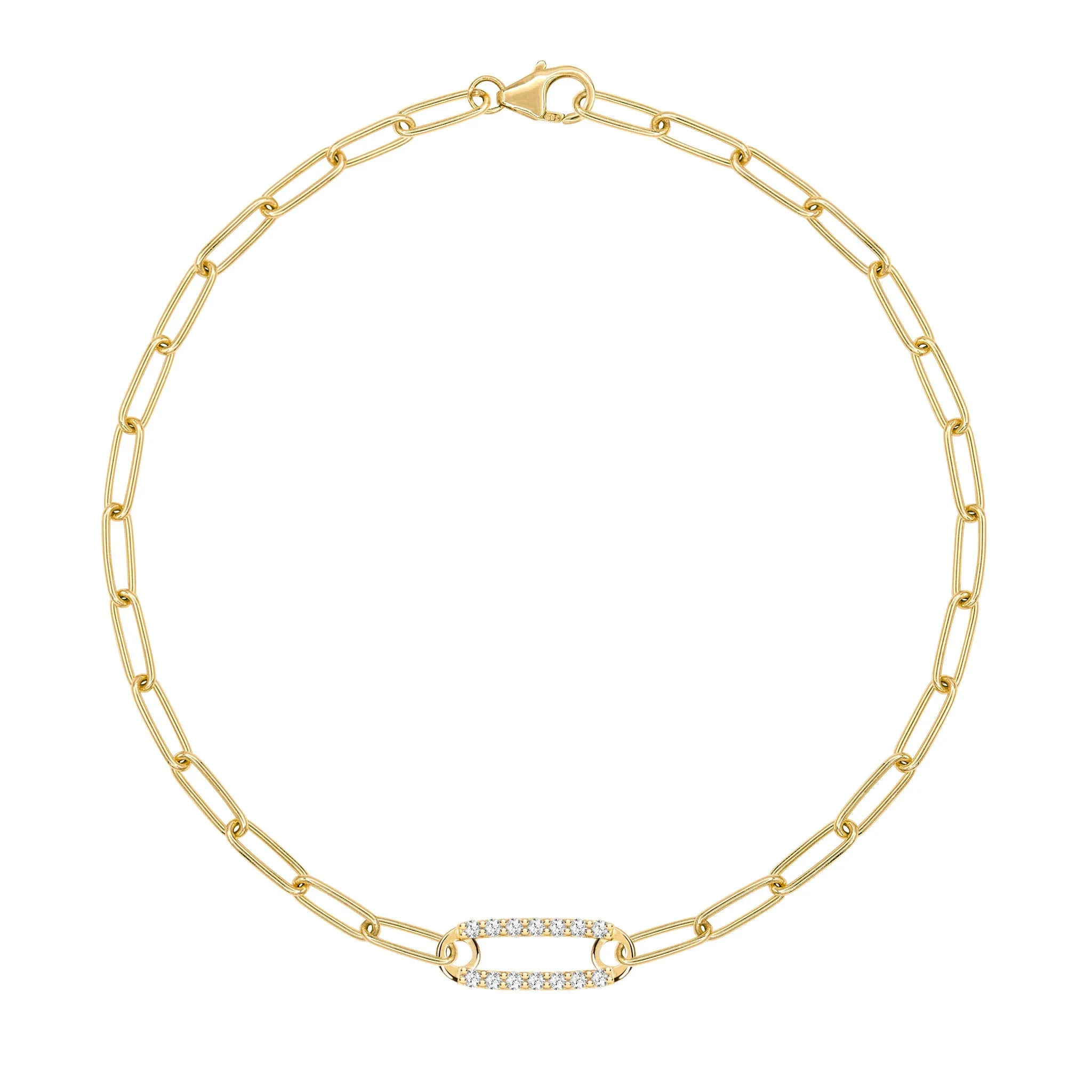 Adelaide 1 Pavé White Topaz Link Bracelet in 14k Gold (April) sold by Haverhill