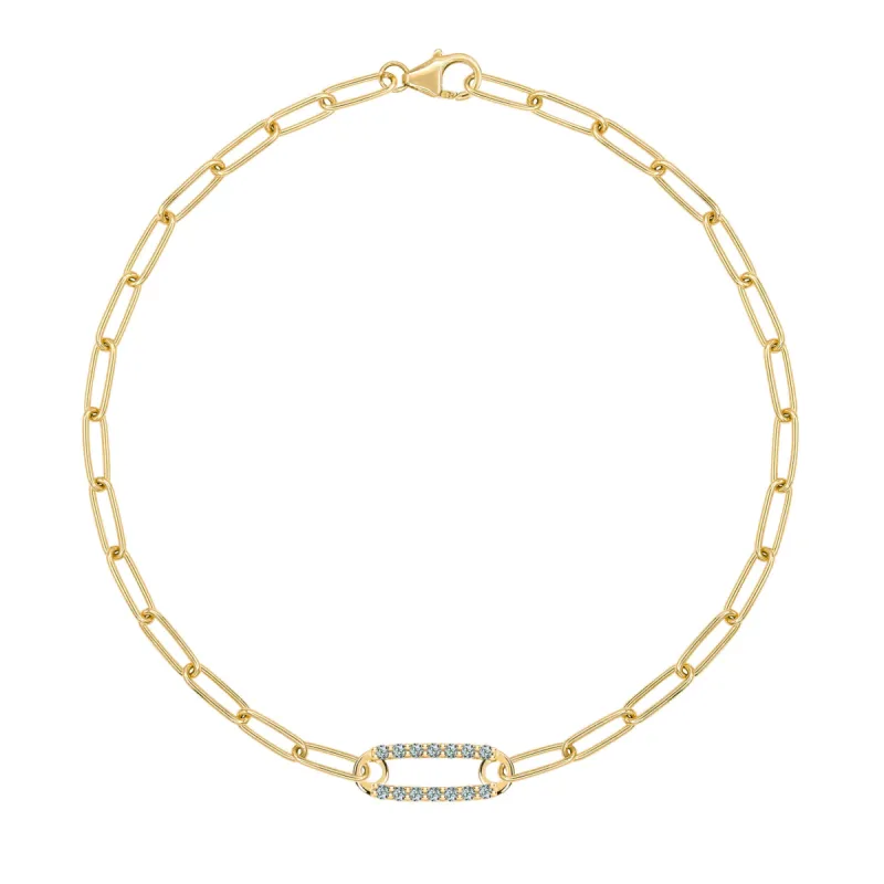 Adelaide 1 Pavé Alexandrite Link Bracelet in 14k Gold (June) sold by Haverhill