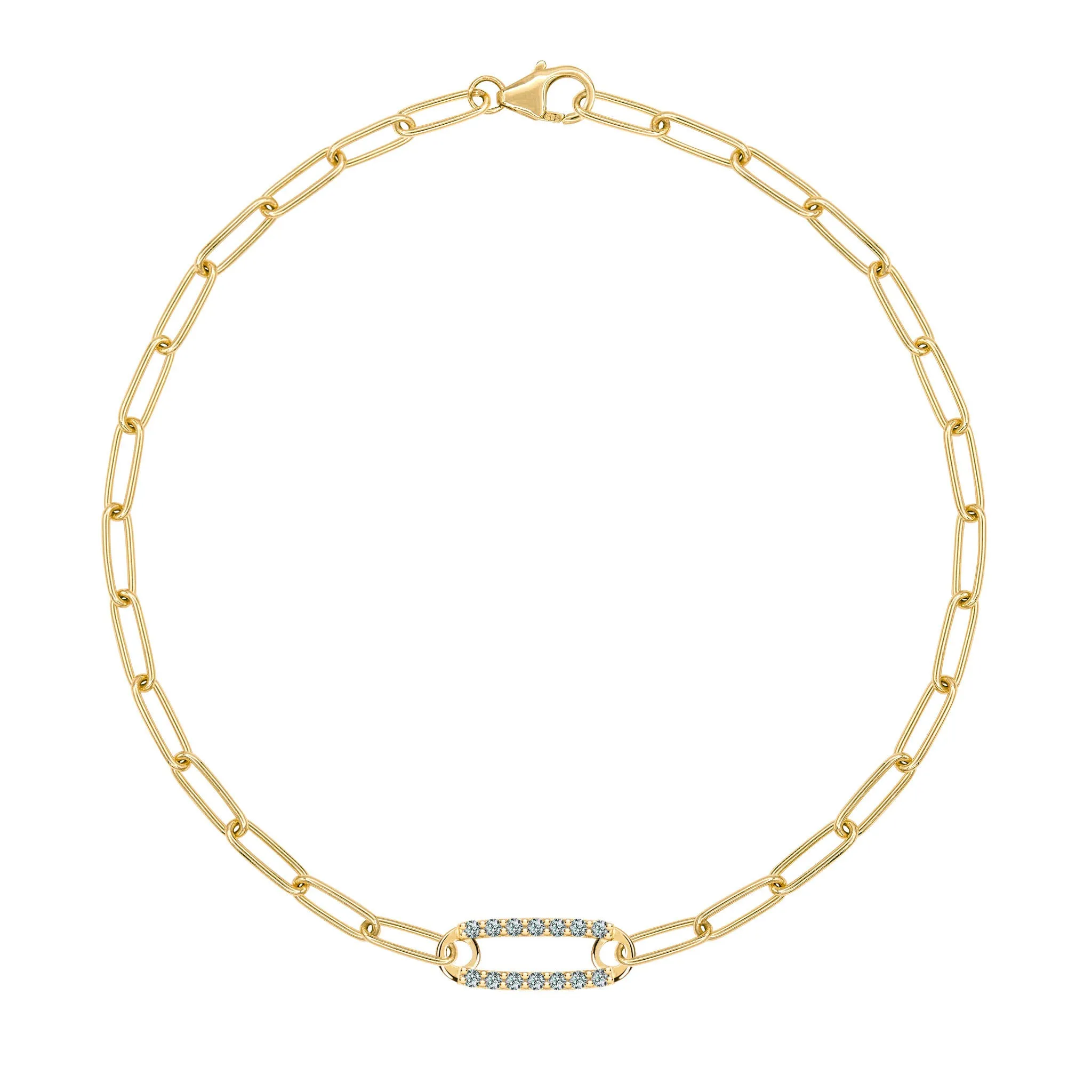 Adelaide 1 Pavé Alexandrite Link Bracelet in 14k Gold (June) sold by Haverhill
