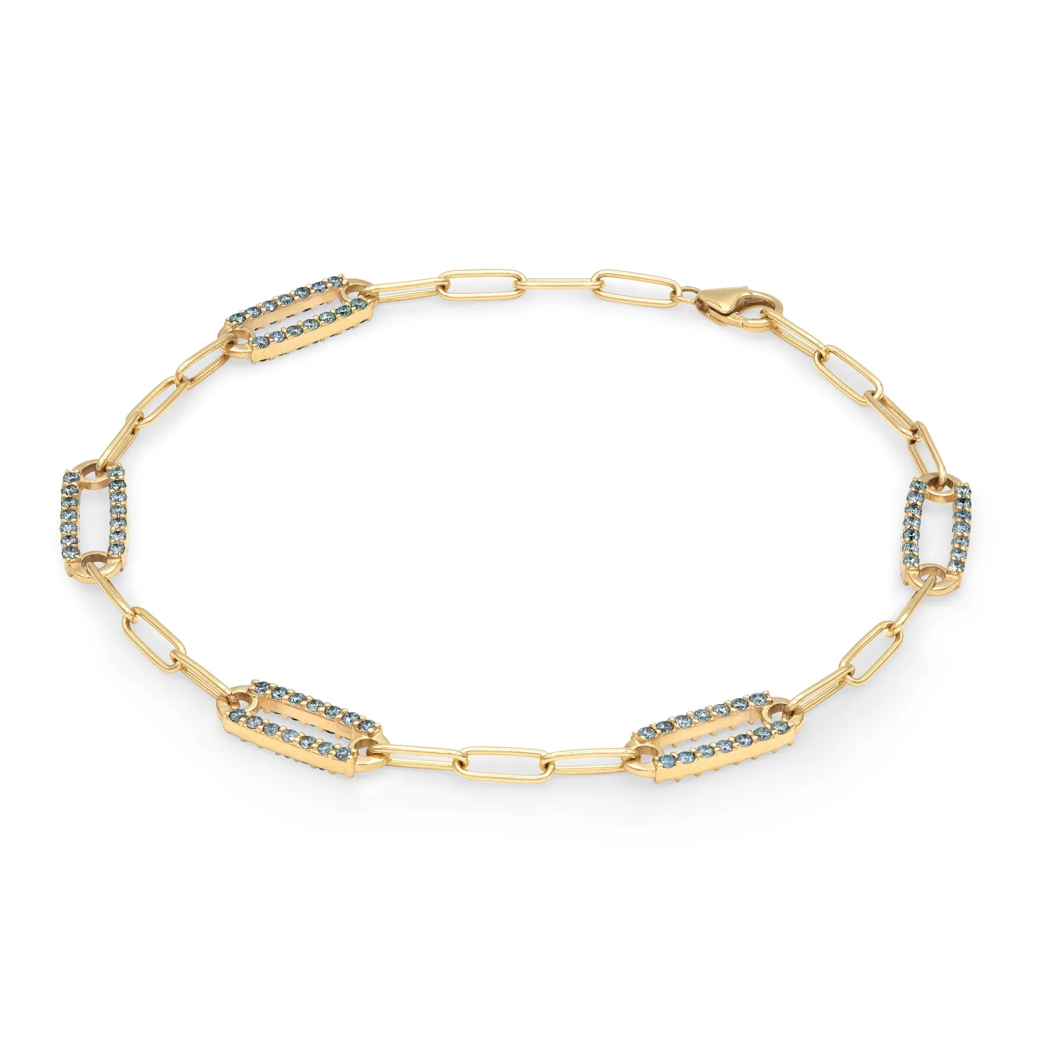 Adelaide 5 Pavé Alexandrite Link Bracelet in 14k Gold (June) sold by Haverhill product image thumbnail 5
