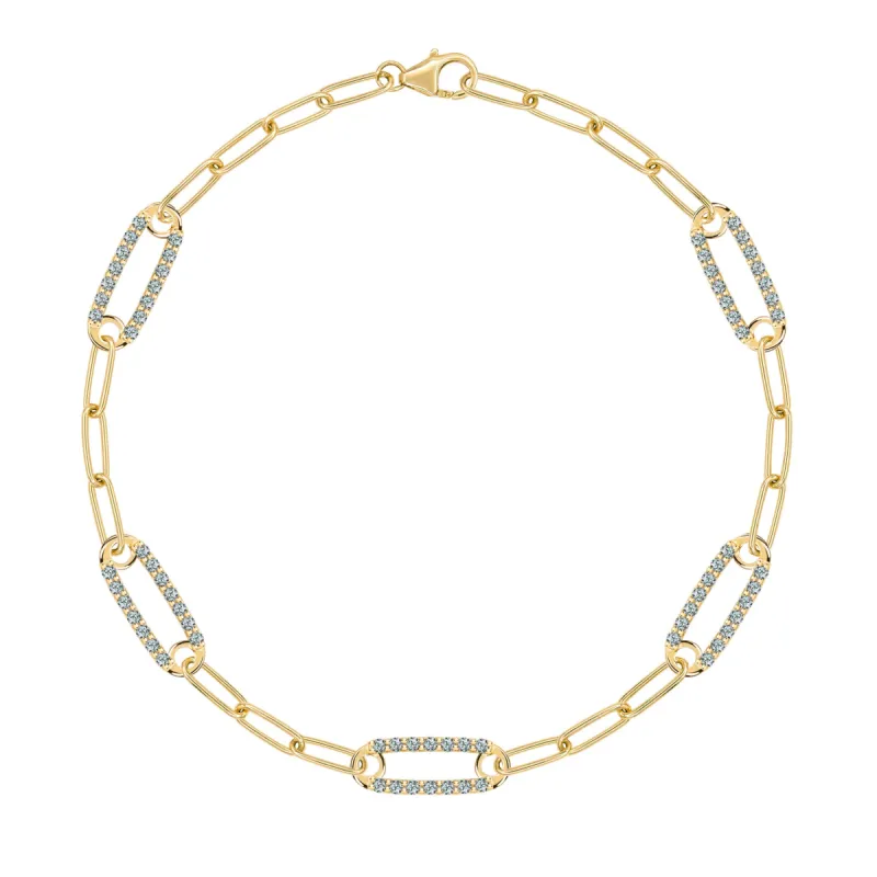 Adelaide 5 Pavé Alexandrite Link Bracelet in 14k Gold (June) sold by Haverhill