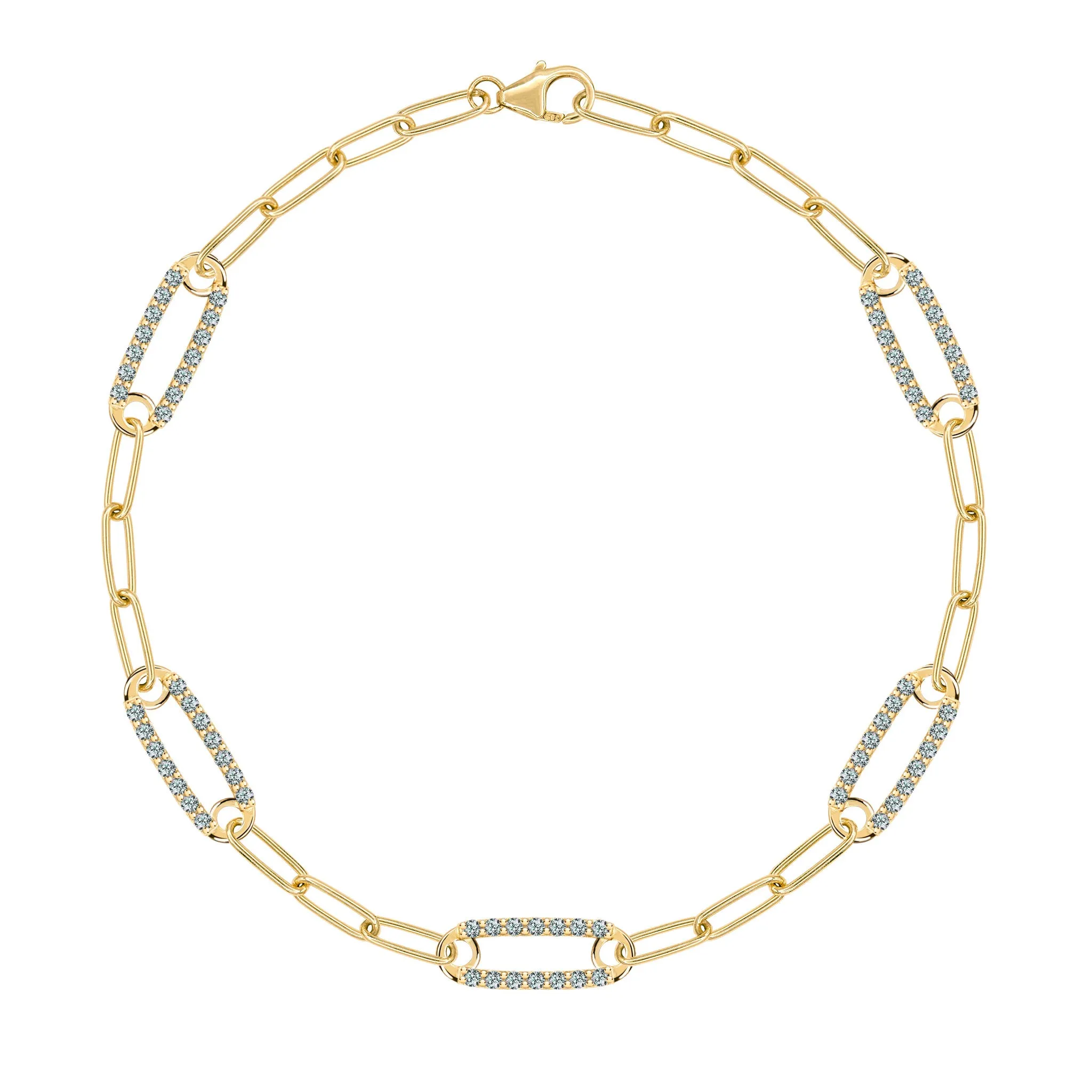 Adelaide 5 Pavé Alexandrite Link Bracelet in 14k Gold (June) sold by Haverhill