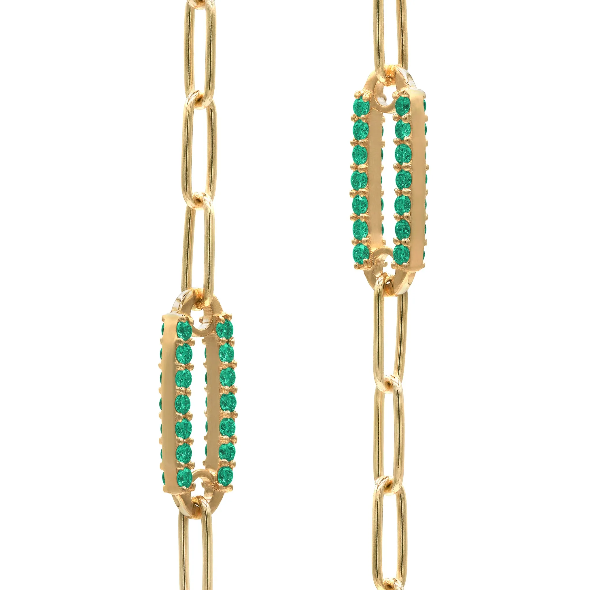 Adelaide 1 Pavé Emerald Link Bracelet in 14k Gold (May) sold by Haverhill product image thumbnail 5
