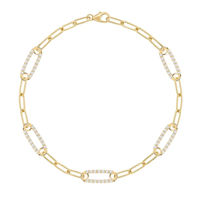 Adelaide 5 Pavé Diamond Link Bracelet in 14k Gold (April) sold by Haverhill