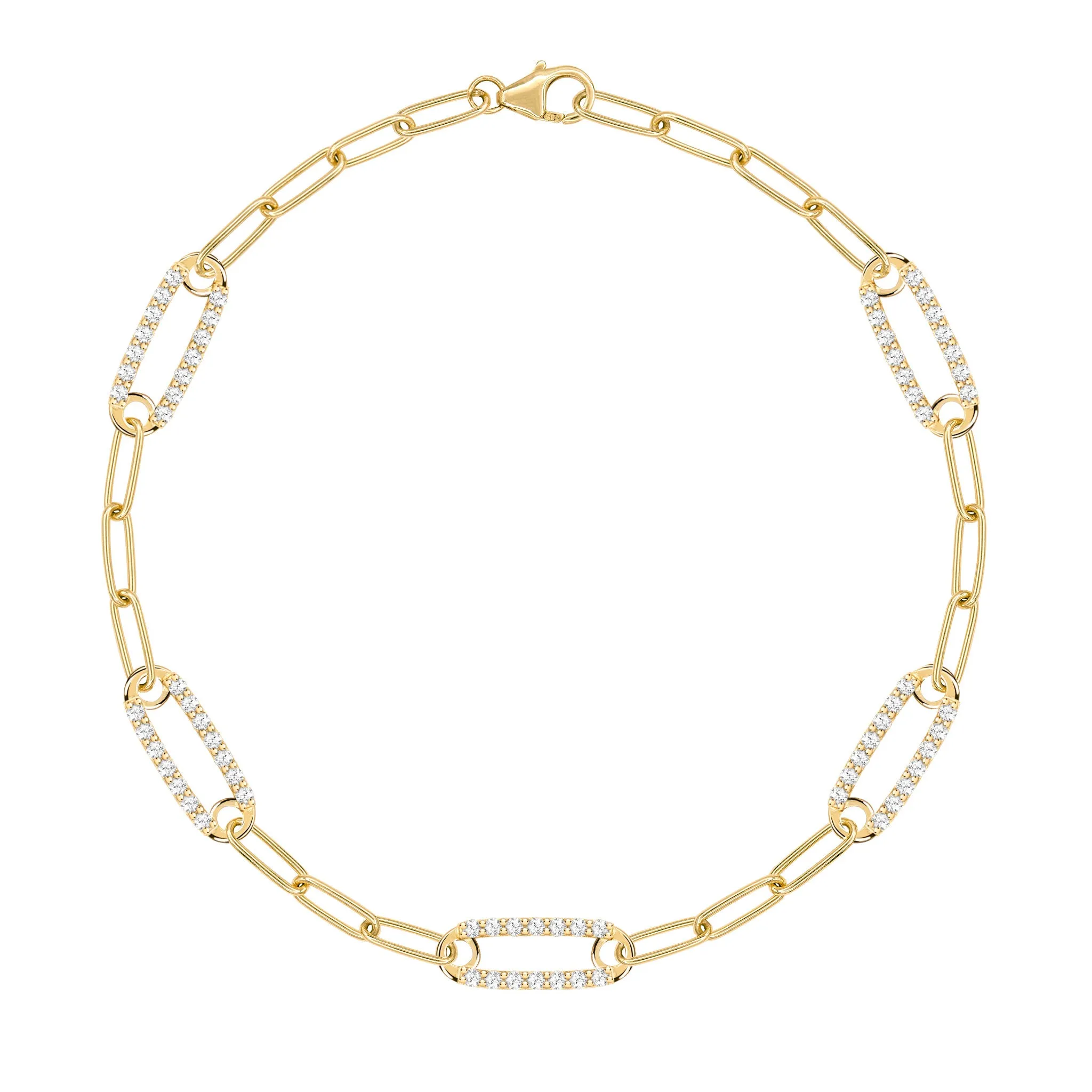 Adelaide 5 Pavé Diamond Link Bracelet in 14k Gold (April) sold by Haverhill