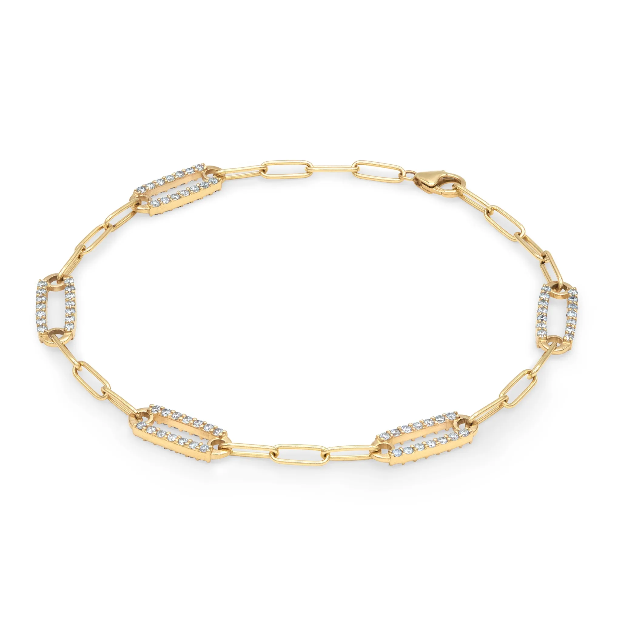 Adelaide 5 Pavé Aquamarine Link Bracelet in 14k Gold (March) sold by Haverhill product image thumbnail 5