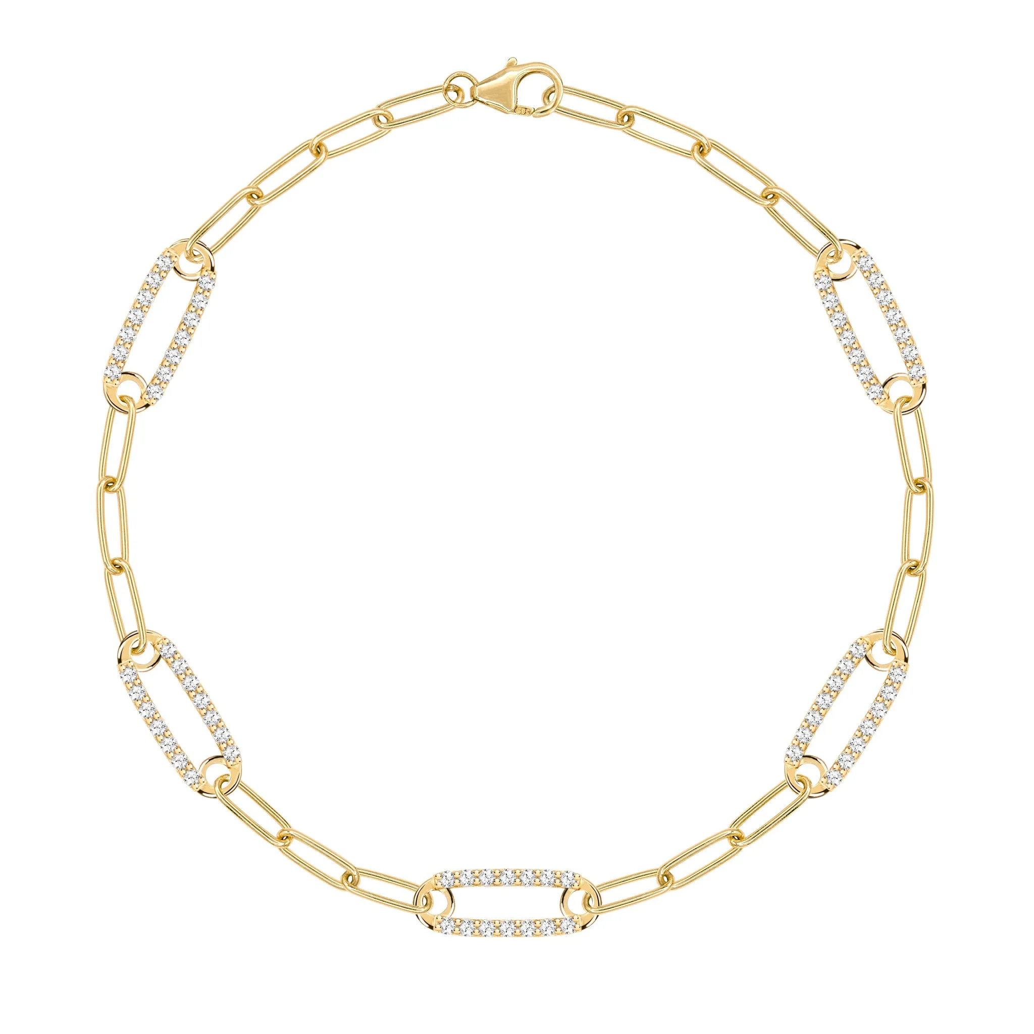 Adelaide 5 Pavé Birthstone Link Bracelet in 14k Gold sold by Haverhill