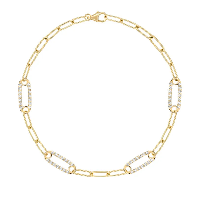Adelaide 4 Pavé Birthstone Link Bracelet in 14k Gold sold by Haverhill