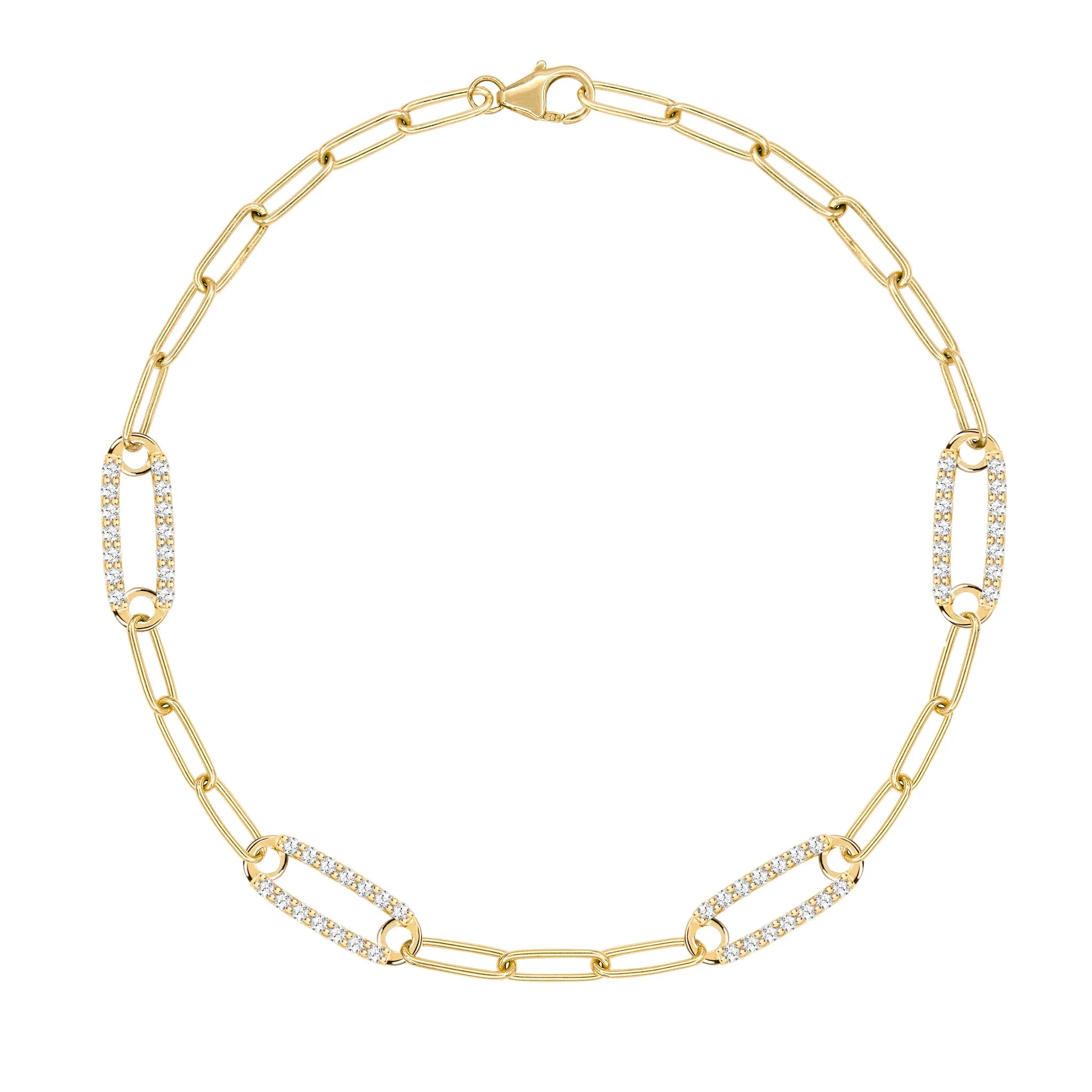 Adelaide 4 Pavé Birthstone Link Bracelet in 14k Gold sold by Haverhill
