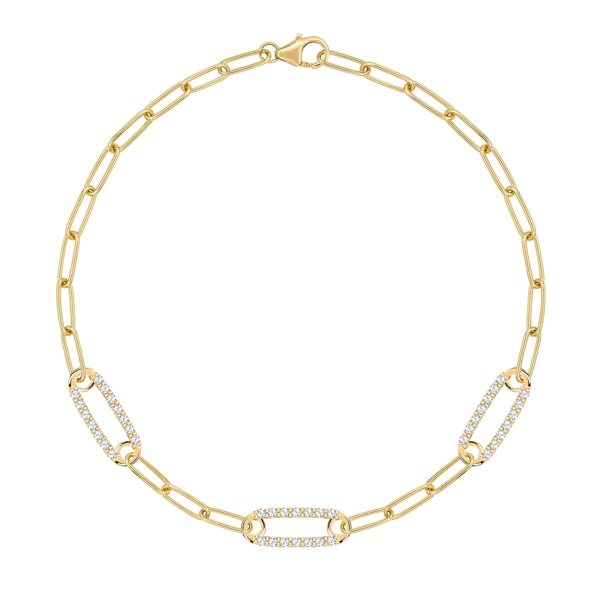 Adelaide 3 Pavé Birthstone Link Bracelet in 14k Gold sold by Haverhill