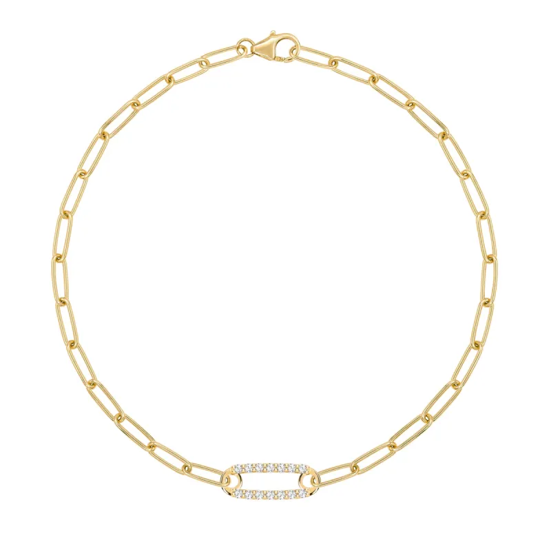 Adelaide 1 Pavé Birthstone Link Bracelet in 14k Gold sold by Haverhill