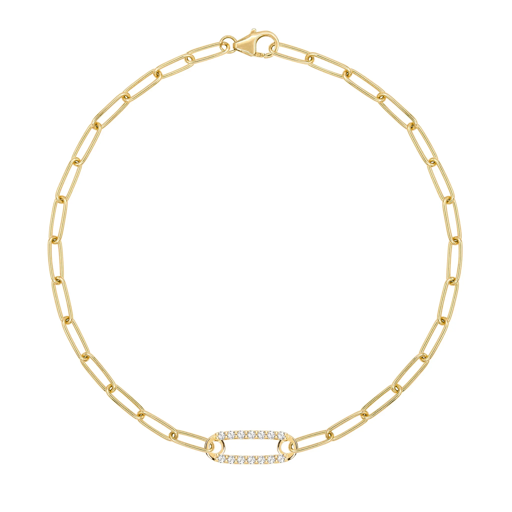 Adelaide 1 Pavé Birthstone Link Bracelet in 14k Gold sold by Haverhill
