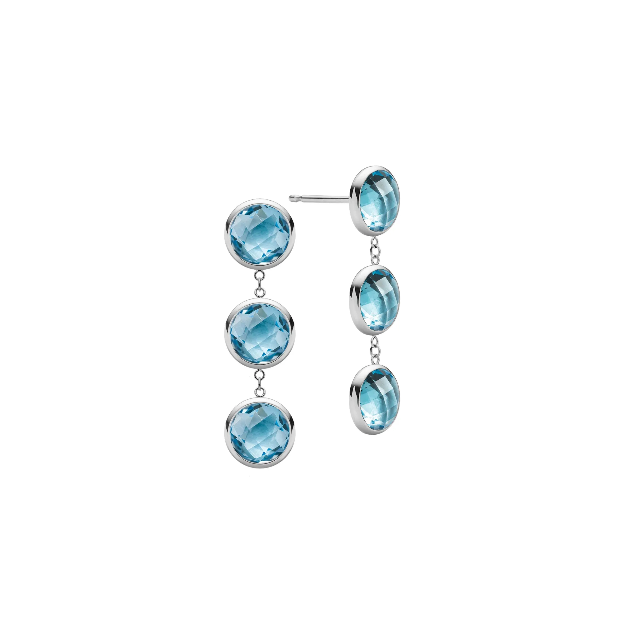 Newport Grand 3 Nantucket Blue Topaz Earrings in 14k Gold (December) sold by Haverhill product image thumbnail 5