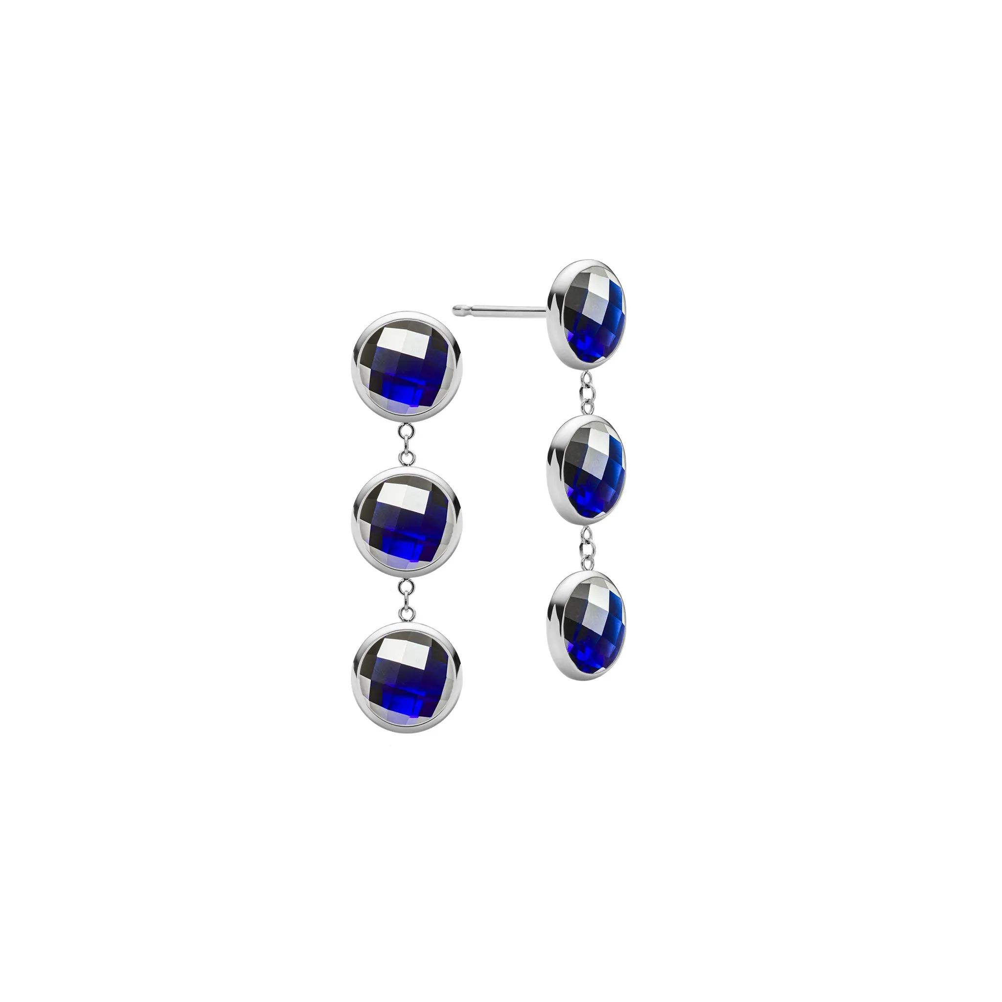 Newport Grand 3 Sapphire Earrings in 14k Gold (September) sold by Haverhill product image thumbnail 5