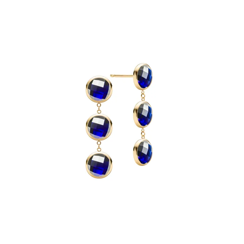 Newport Grand 3 Sapphire Earrings in 14k Gold (September) sold by Haverhill
