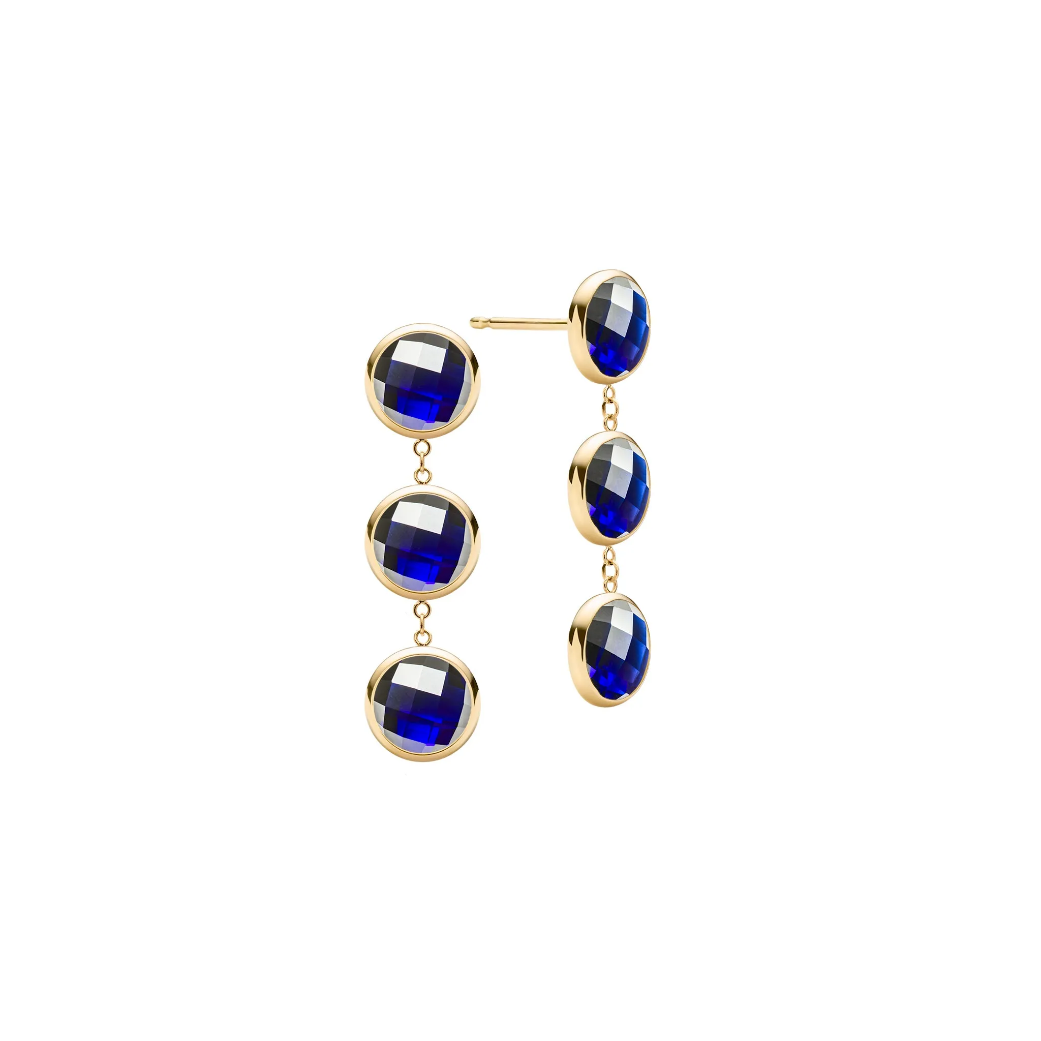 Newport Grand 3 Sapphire Earrings in 14k Gold (September) sold by Haverhill