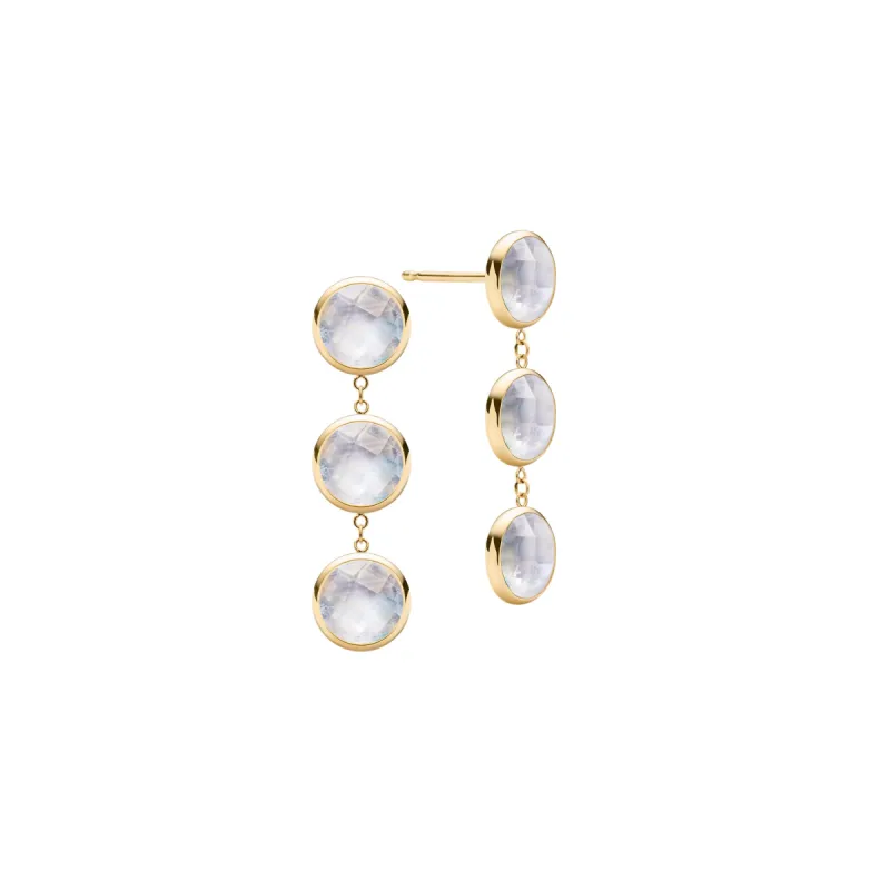 Newport Grand 3 Moonstone Earrings in 14k Gold (June) sold by Haverhill