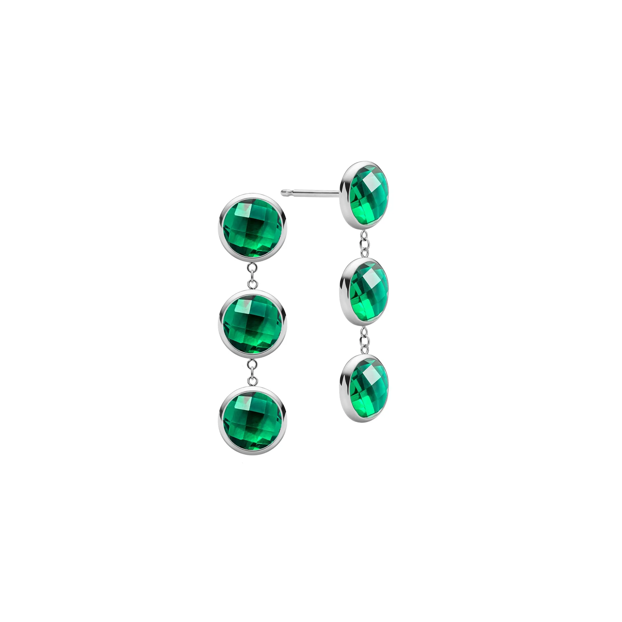 Newport Grand 3 Emerald Earrings in 14k Gold (May) sold by Haverhill product image thumbnail 5
