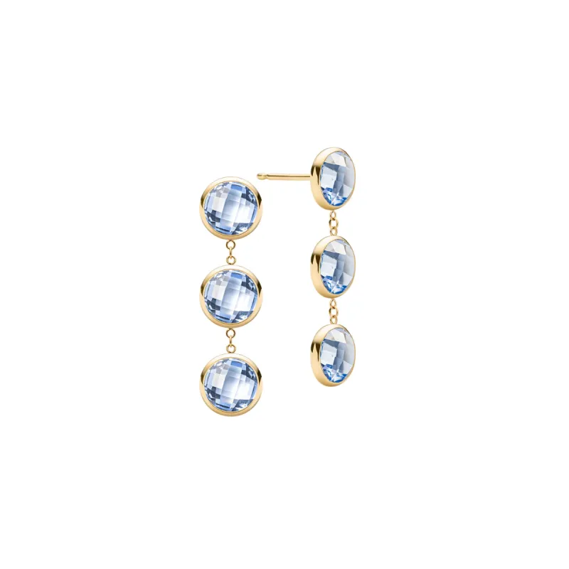 Newport Grand 3 Aquamarine Earrings in 14k Gold (March) sold by Haverhill