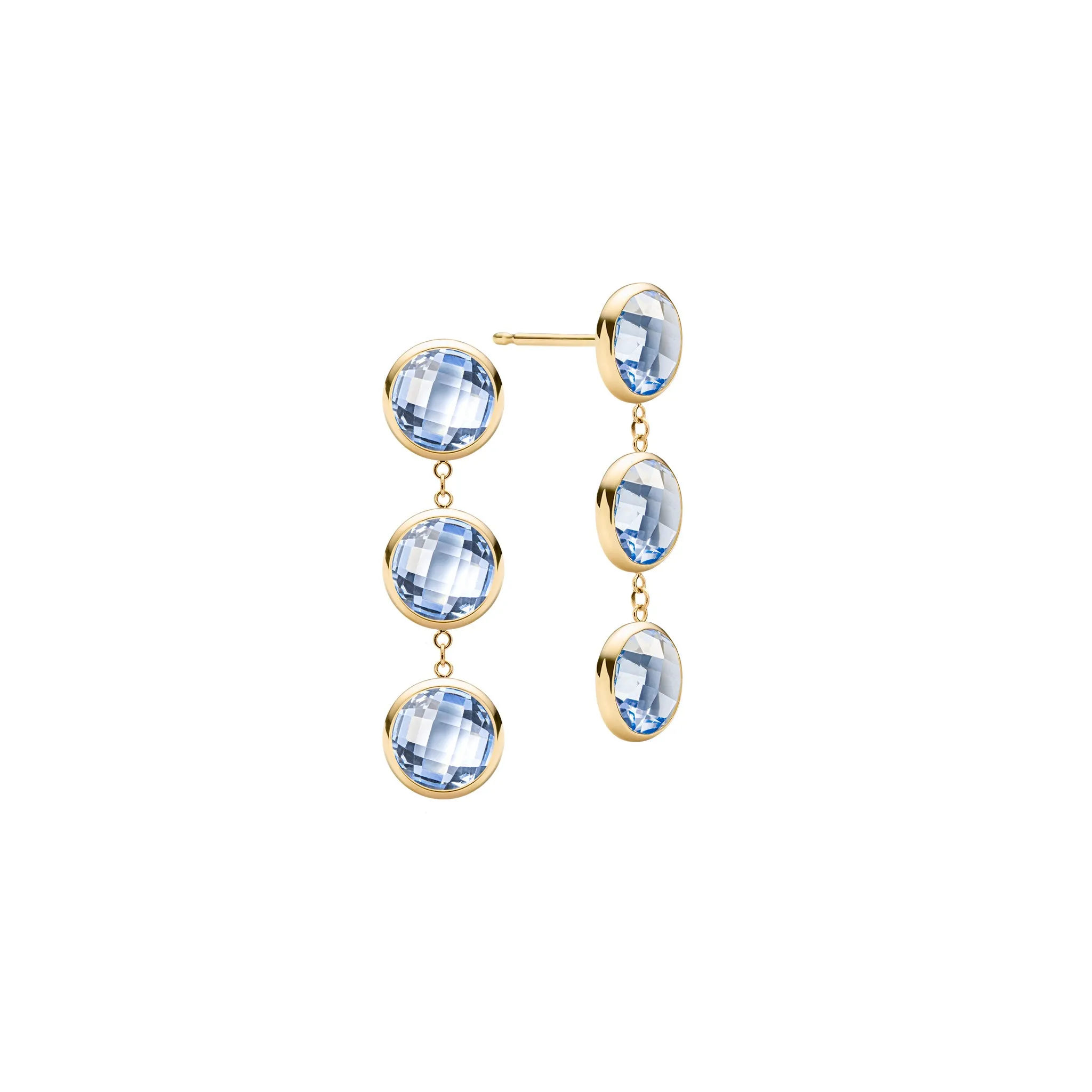 Newport Grand 3 Aquamarine Earrings in 14k Gold (March) sold by Haverhill