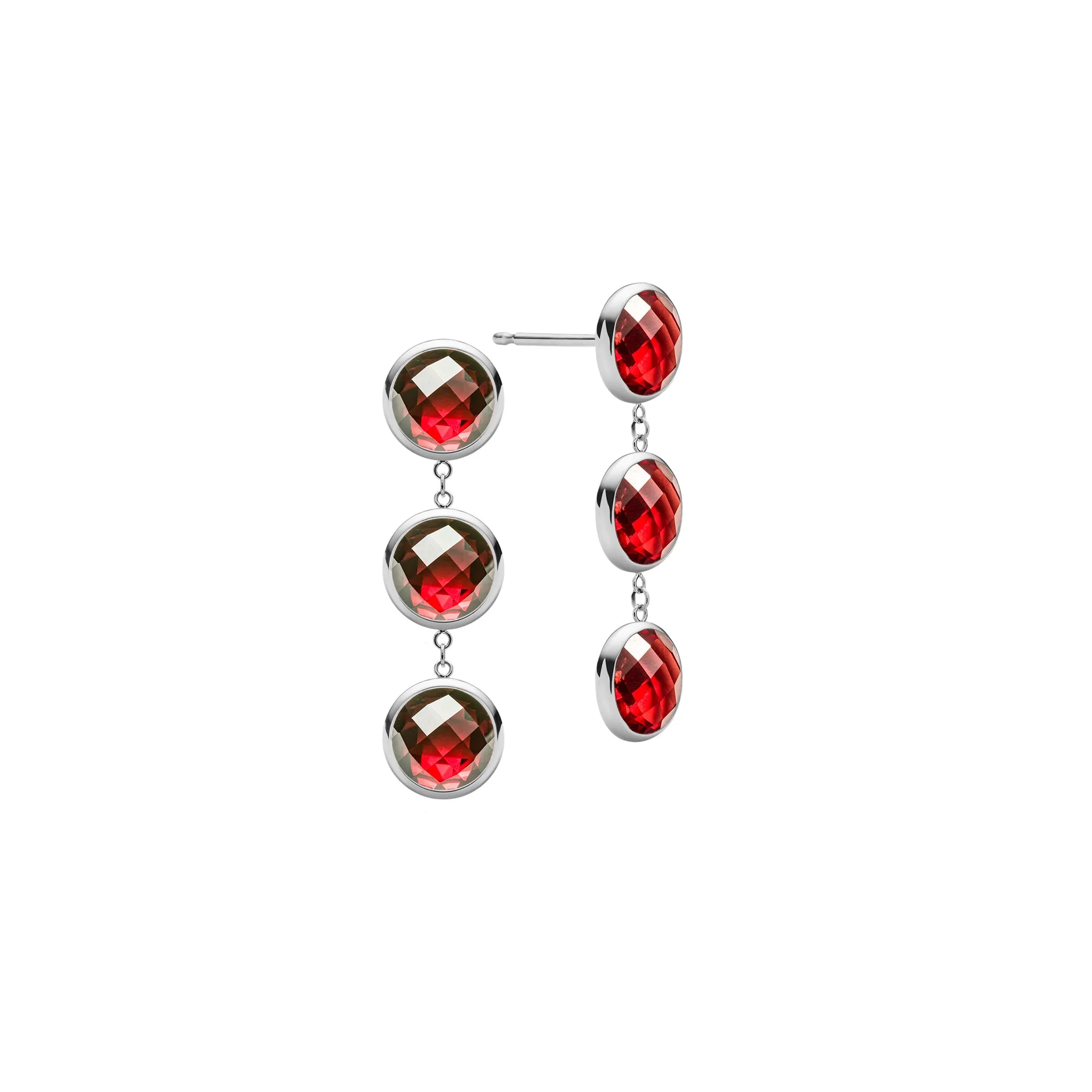 Newport Grand 3 Garnet Earrings in 14k Gold (January) sold by Haverhill product image thumbnail 5