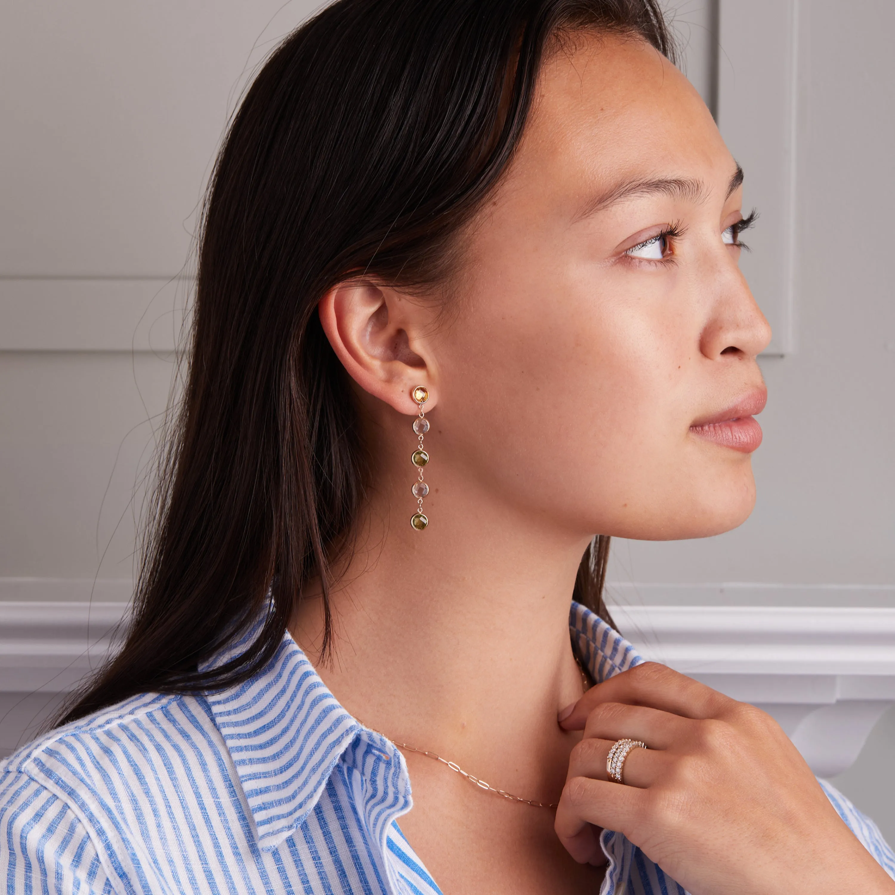 Grand 5 Birthstone Earrings in 14k Gold sold by Haverhill product image thumbnail 3