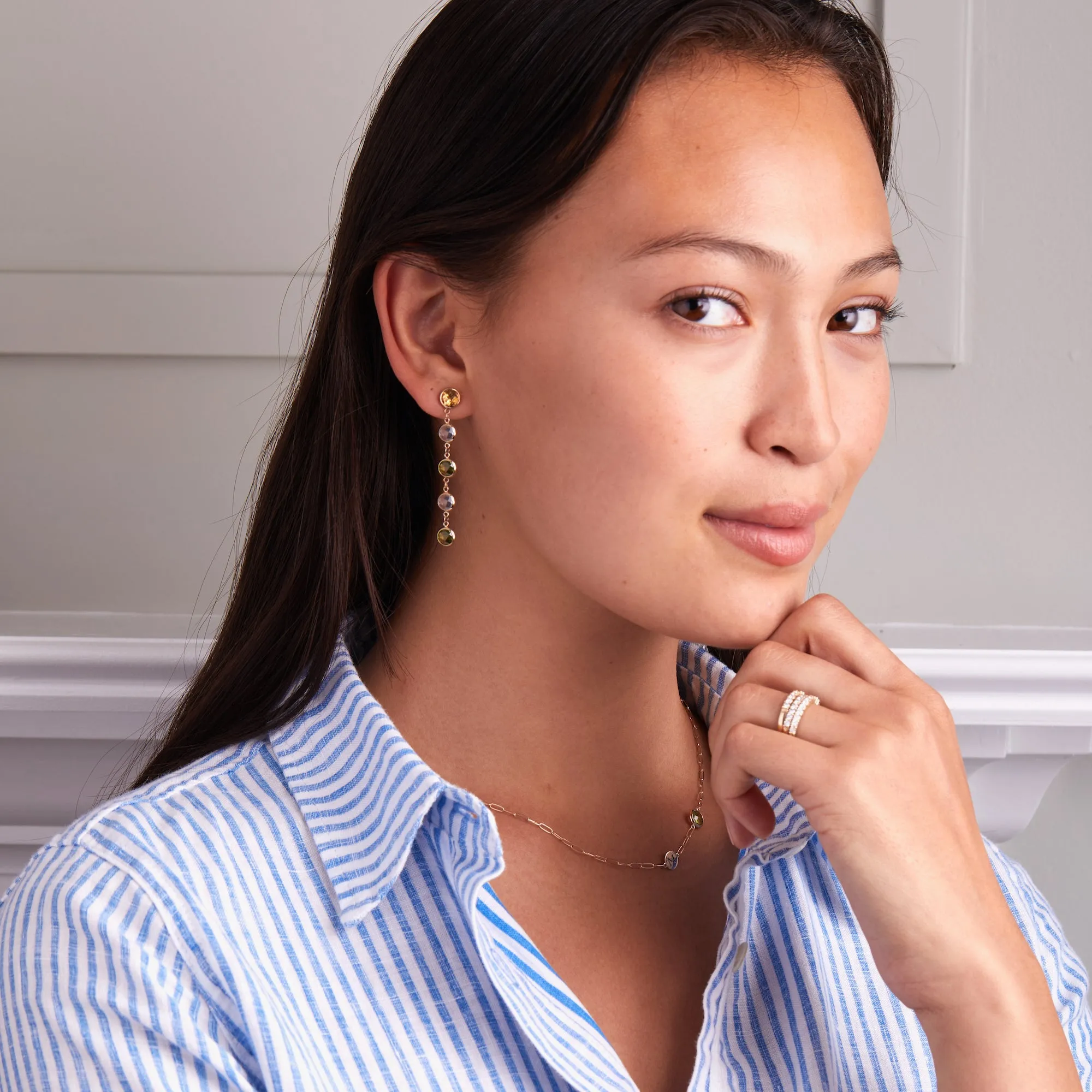 Grand 5 Birthstone Earrings in 14k Gold sold by Haverhill product image thumbnail 2