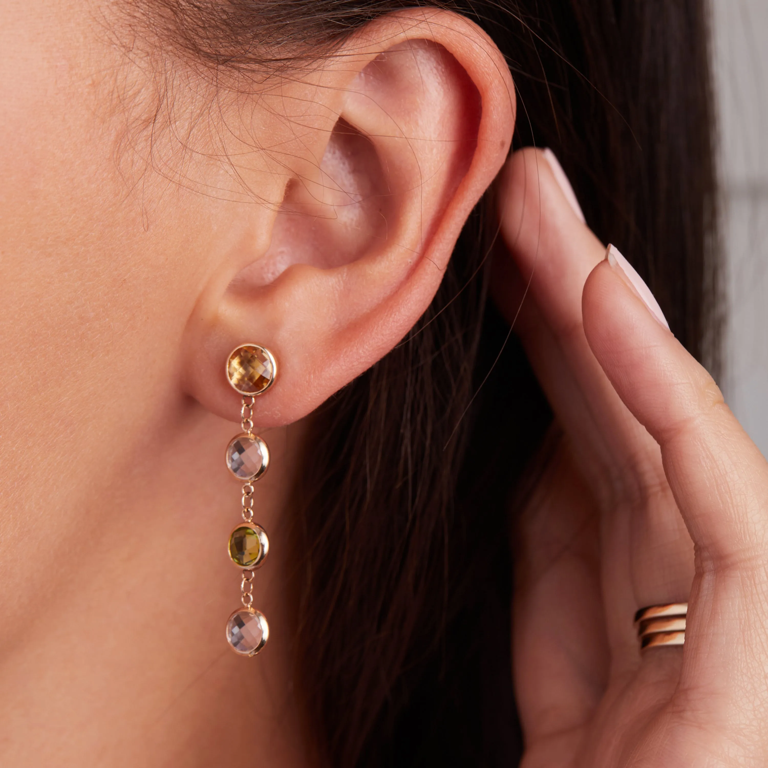 Grand 4 Birthstone Earrings in 14k Gold sold by Haverhill product image thumbnail 3