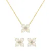 Greenwich 4 Opal & Diamond Necklace and Earrings Set in 14k Gold (October) sold by Haverhill