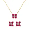 Greenwich 4 Ruby & Diamond Necklace and Earrings Set in 14k Gold (July) sold by Haverhill