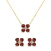 Greenwich 4 Garnet & Diamond Necklace and Earrings Set in 14k Gold (January) sold by Haverhill