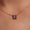 Greenwich 4 Garnet & Diamond Necklace and Earrings Set in 14k Gold (January) sold by Haverhill