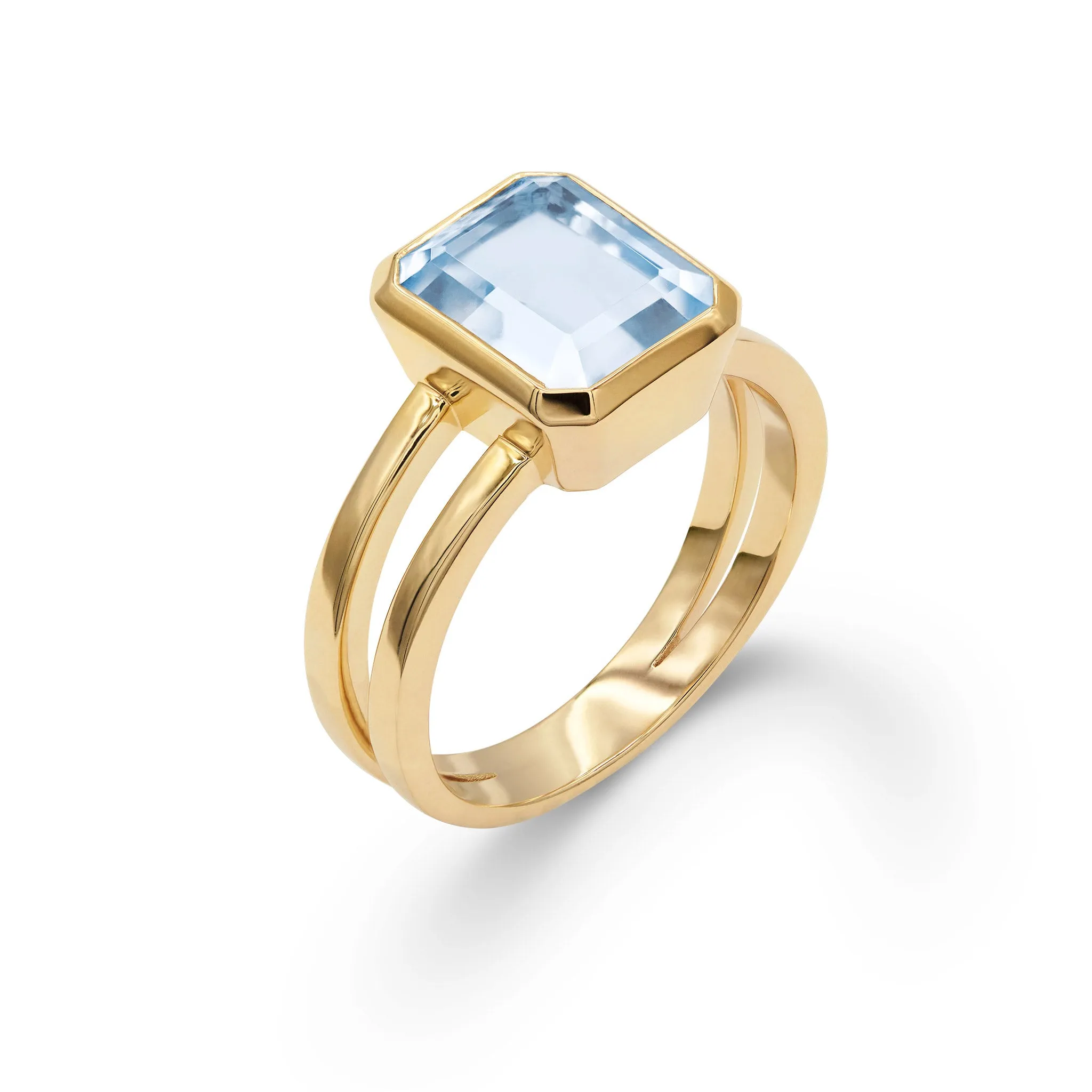 Warren Vertical Aquamarine Ring in 14k Gold (March) sold by Haverhill product image thumbnail 4